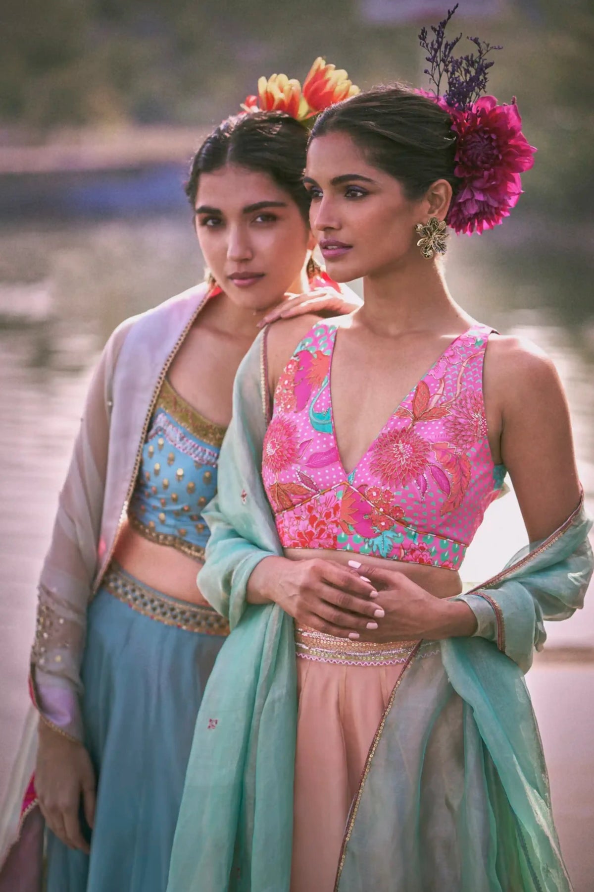 Gul Nude Pink Floral Lehenga Set
