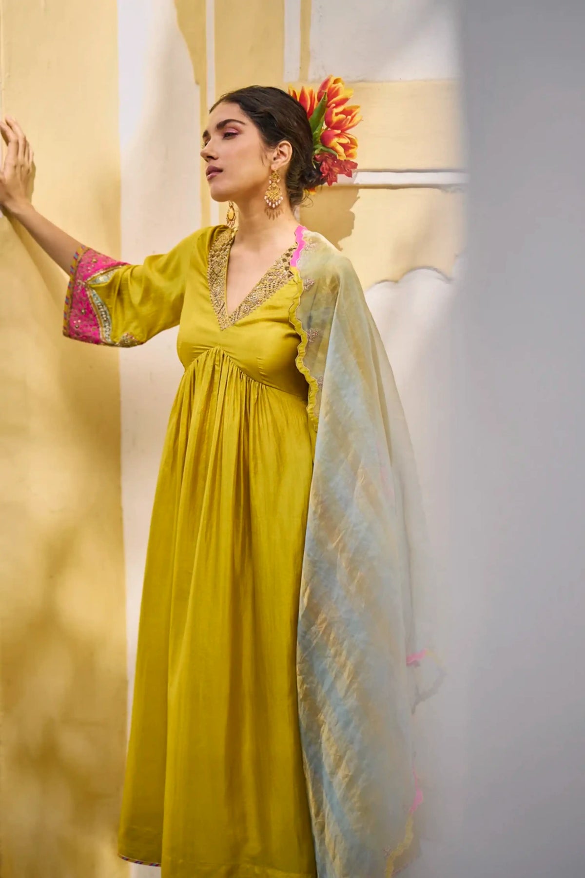 Gul Lime Yellow Kurta Set
