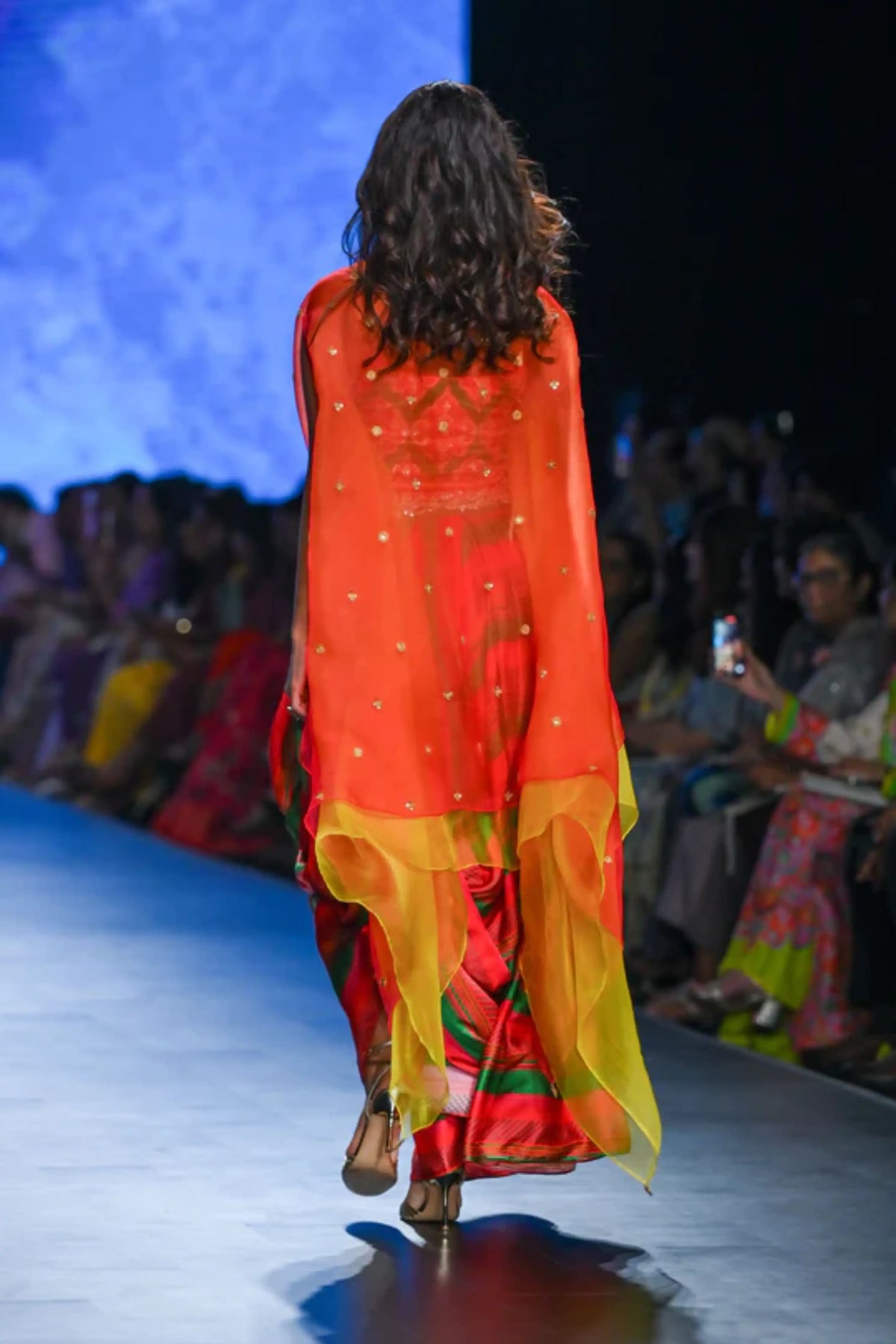Gulal Siya Organza Cape Set