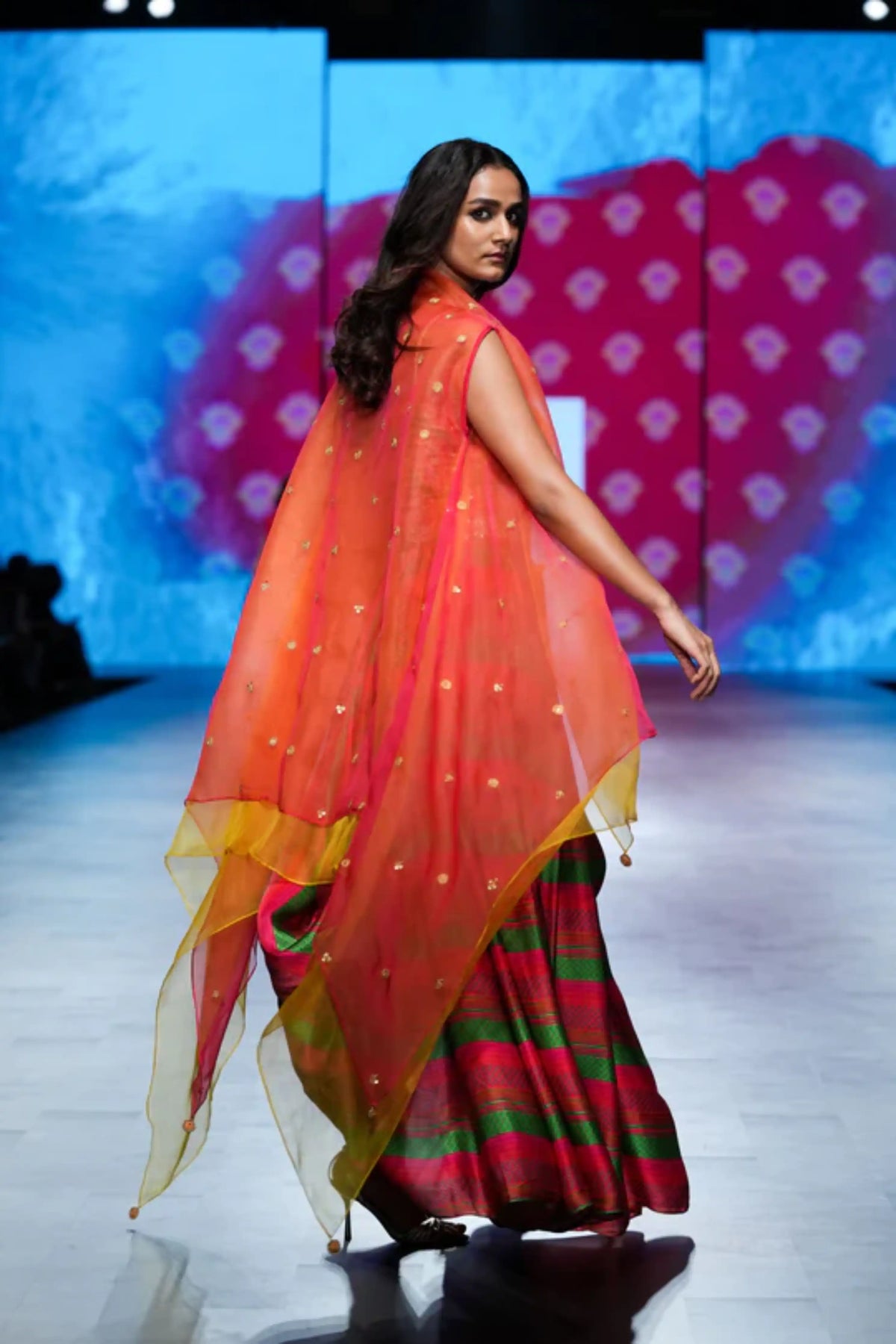 Gulal Siya Organza Cape Set