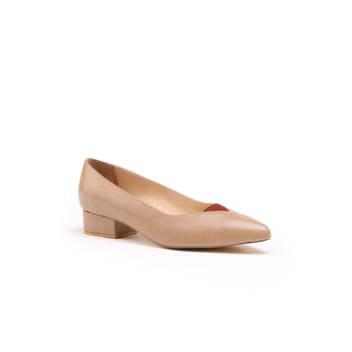 Nude&amp;rust 1 Inches Pointed Flats