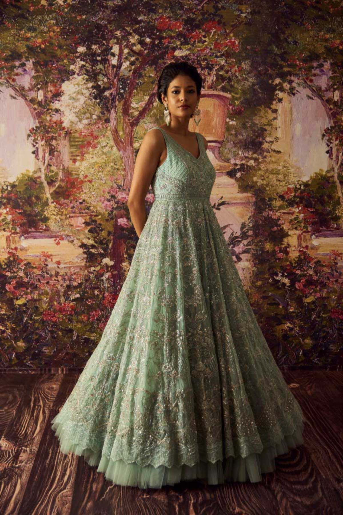 Mint Green Organza Gown