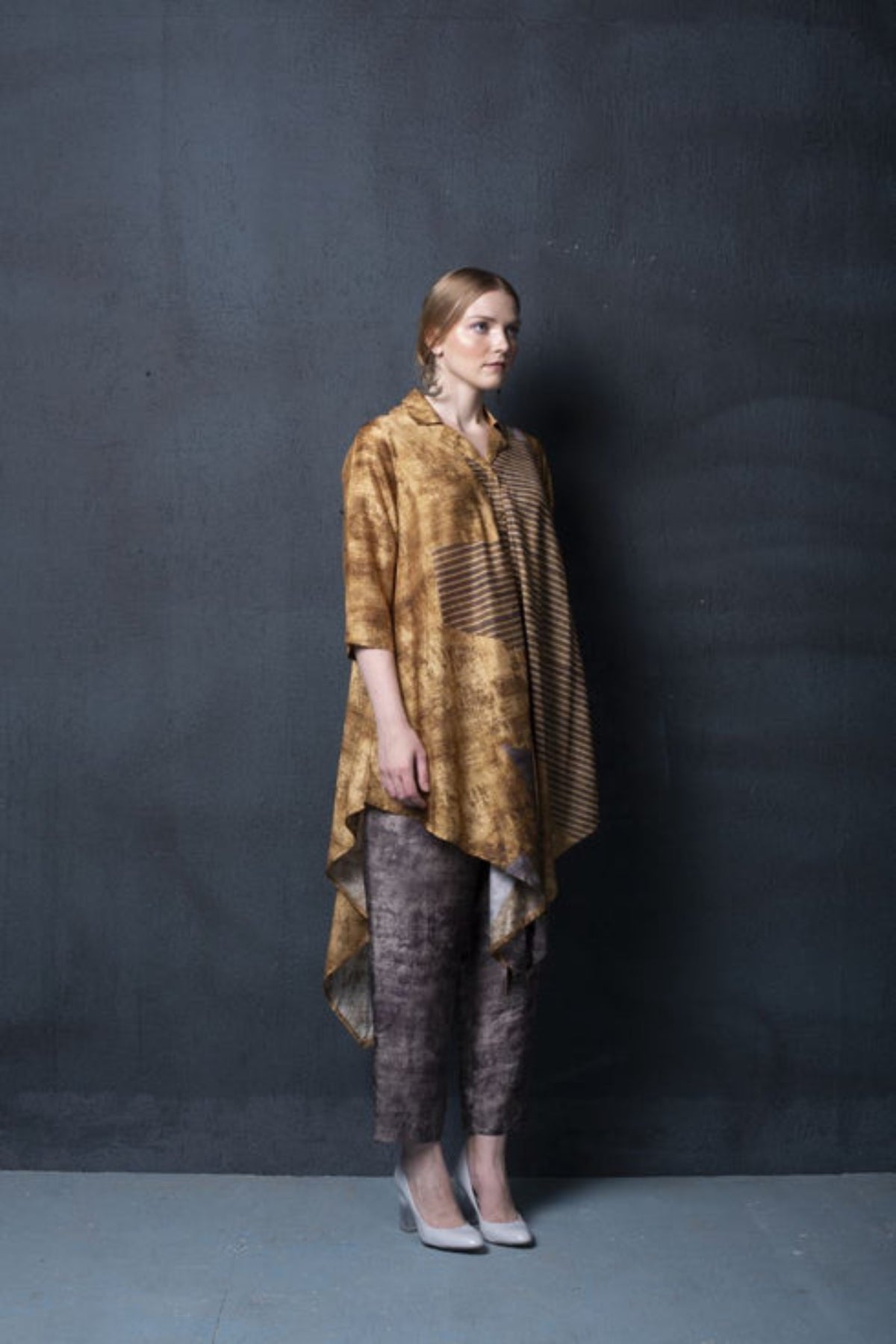 Golden Brown Geometrical Print Co-ord Set