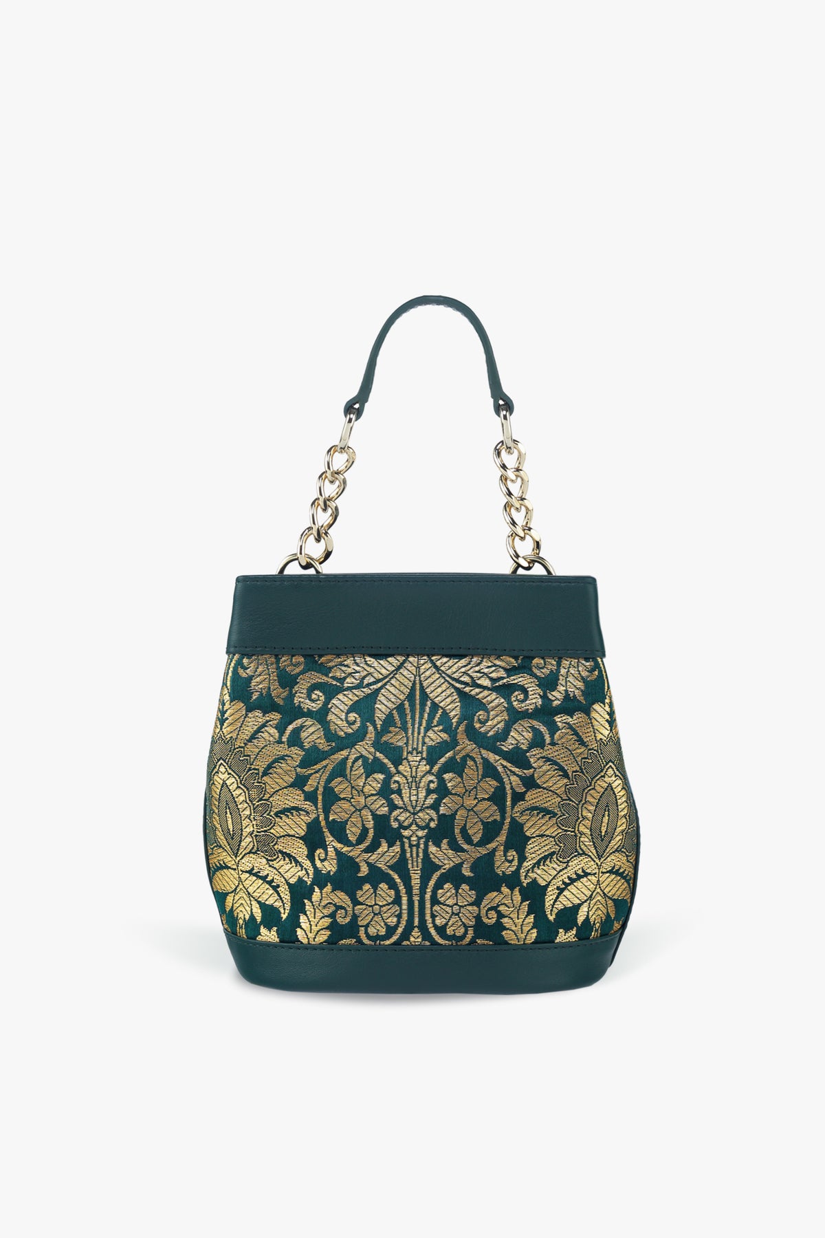 Forrest Green Brocade Batua Bag