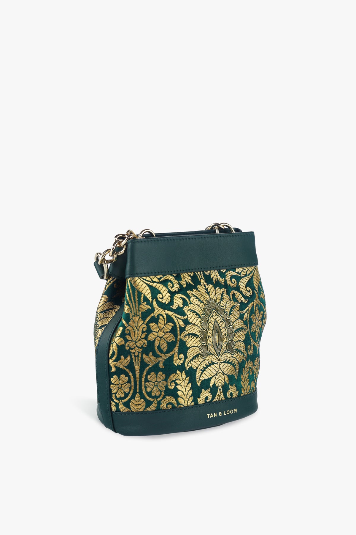 Forrest Green Brocade Batua Bag