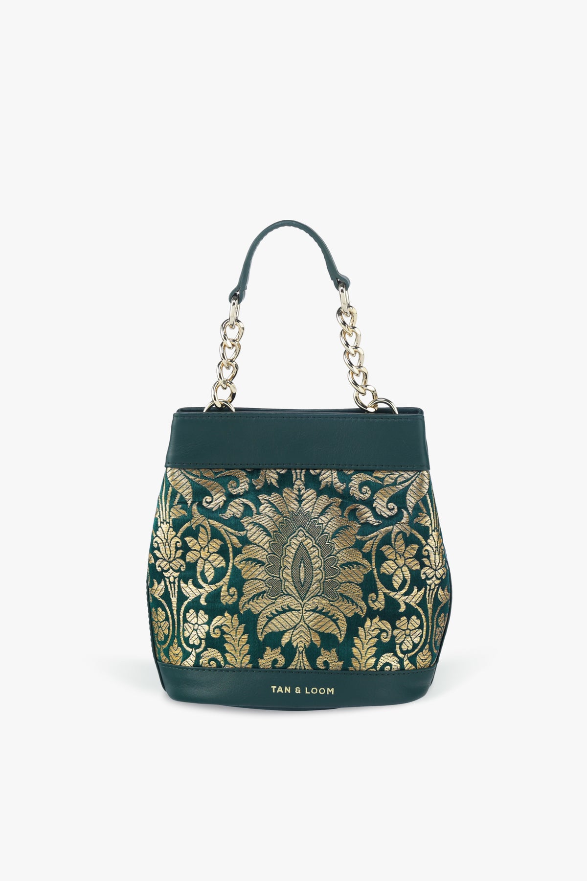 Forrest Green Brocade Batua Bag