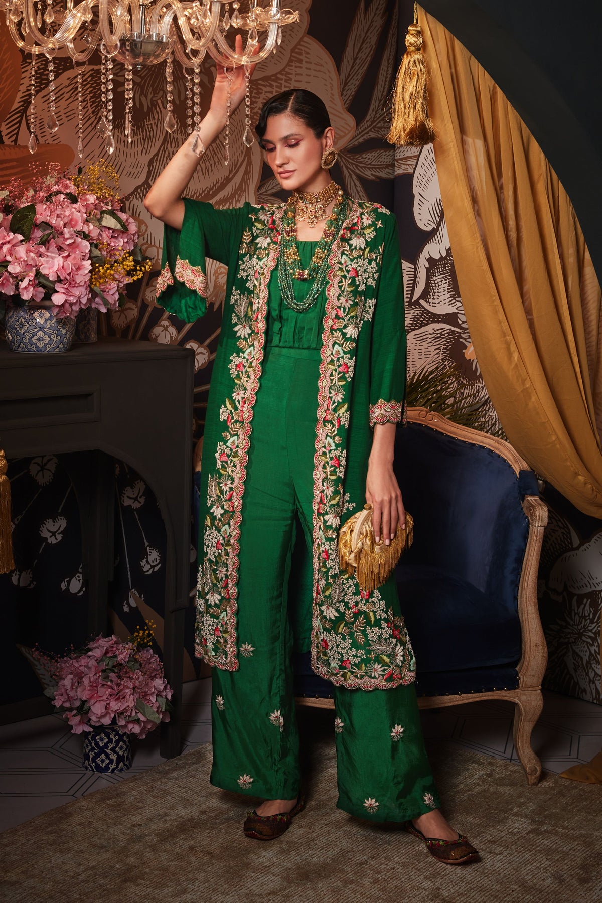 Emerald Green Jacket Set
