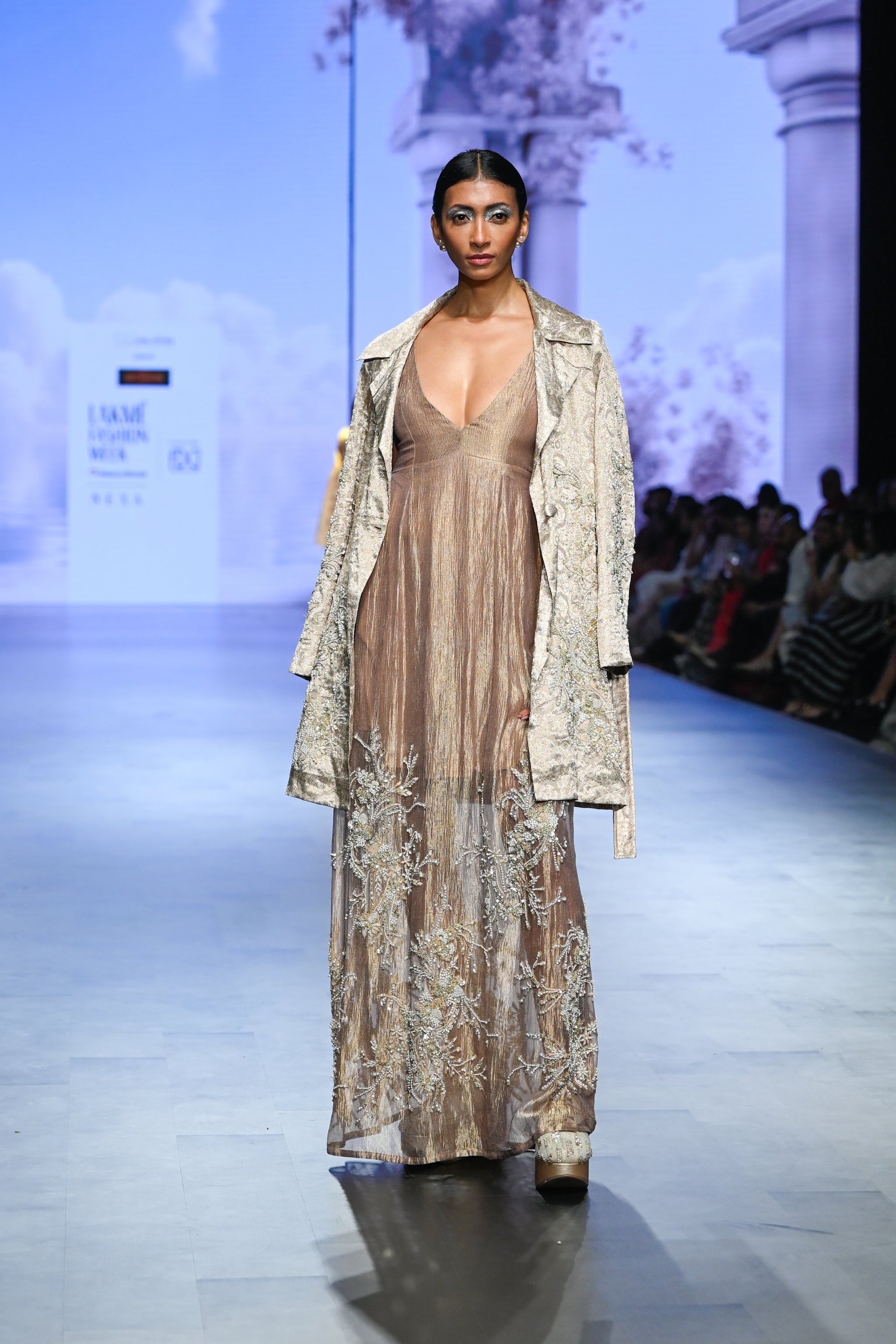 Tatwamm - Beige Crush Flowy Dress - Elahe Tatwamm - Beige Crush Flowy Dress - Elahe