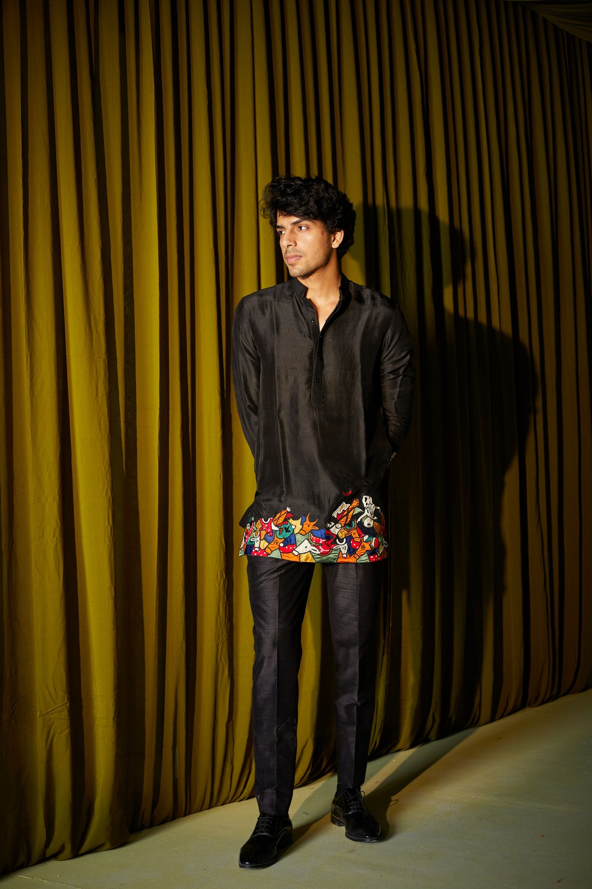 Raw Silk Straight Pant
