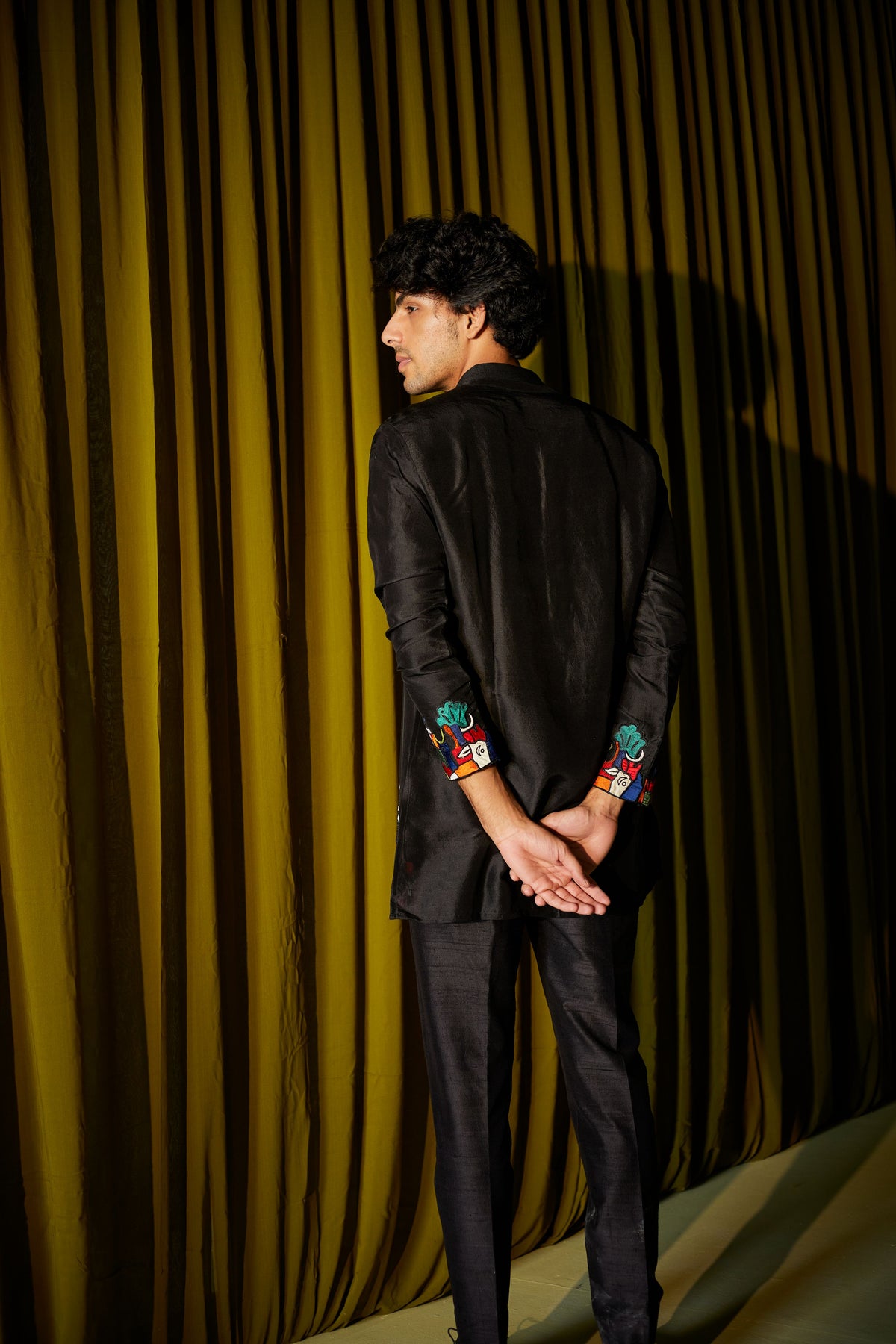 Raw Silk Straight Pant