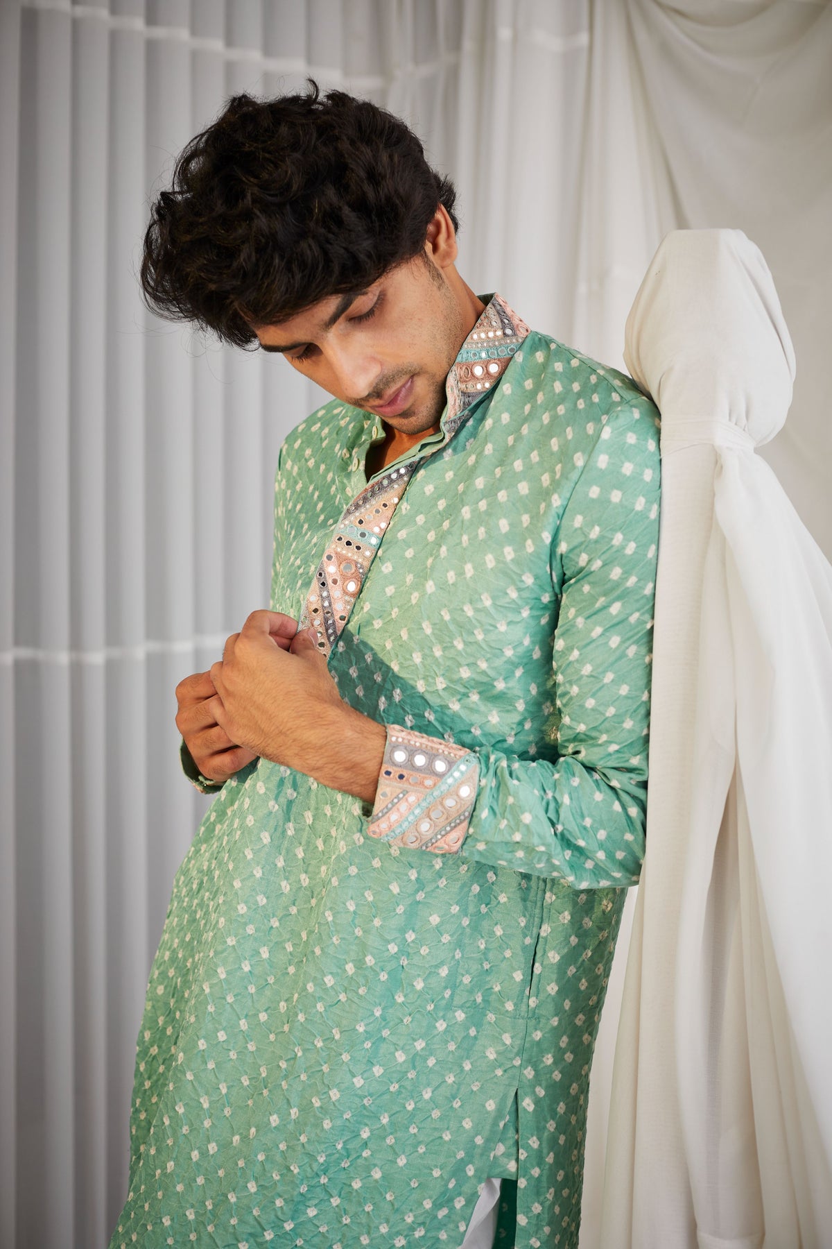 Bandhani Rabari Work Kurta Set