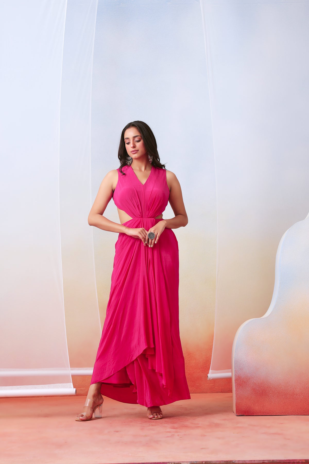 Pink Drape Dress