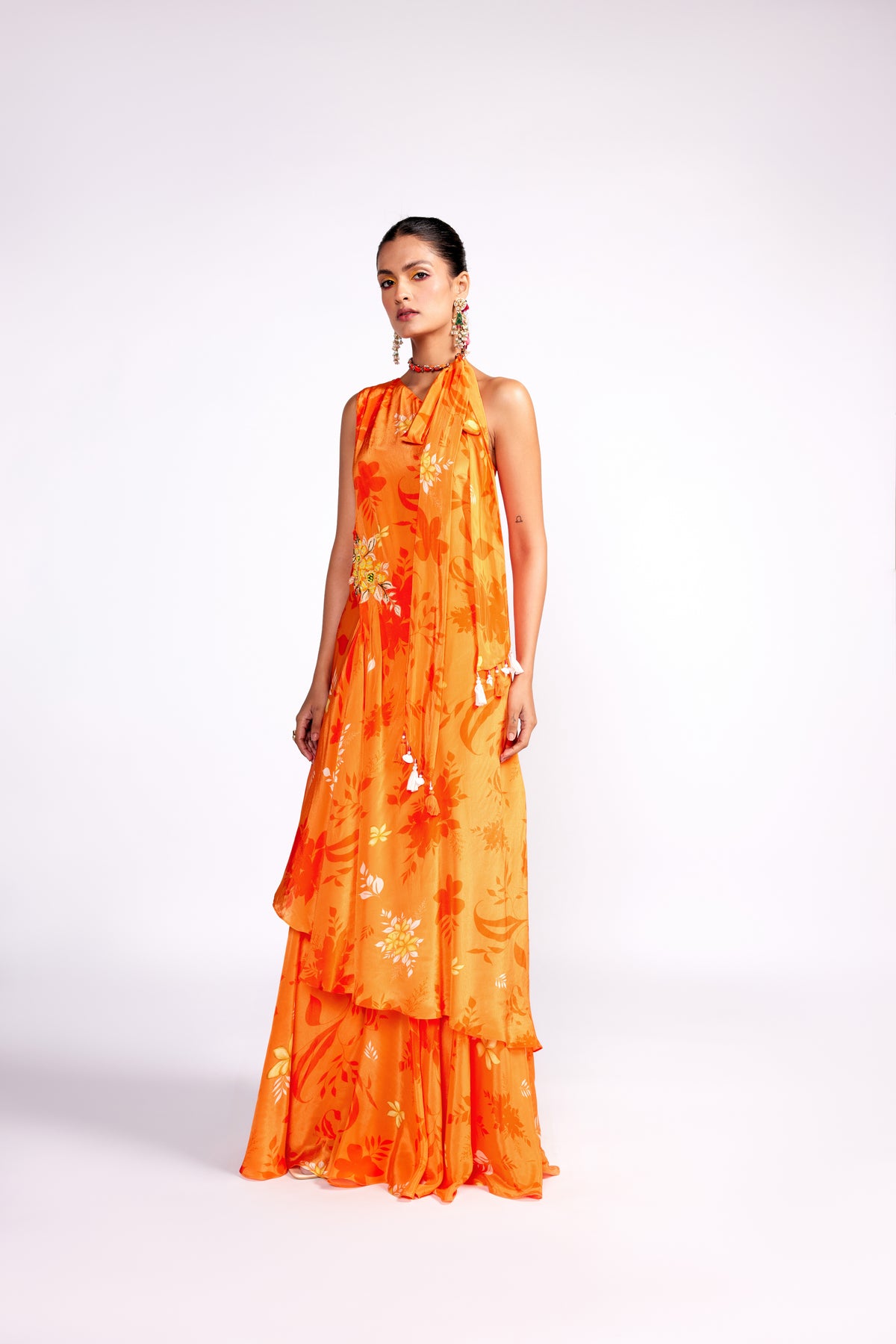 Tangerine Orange Sharara Set