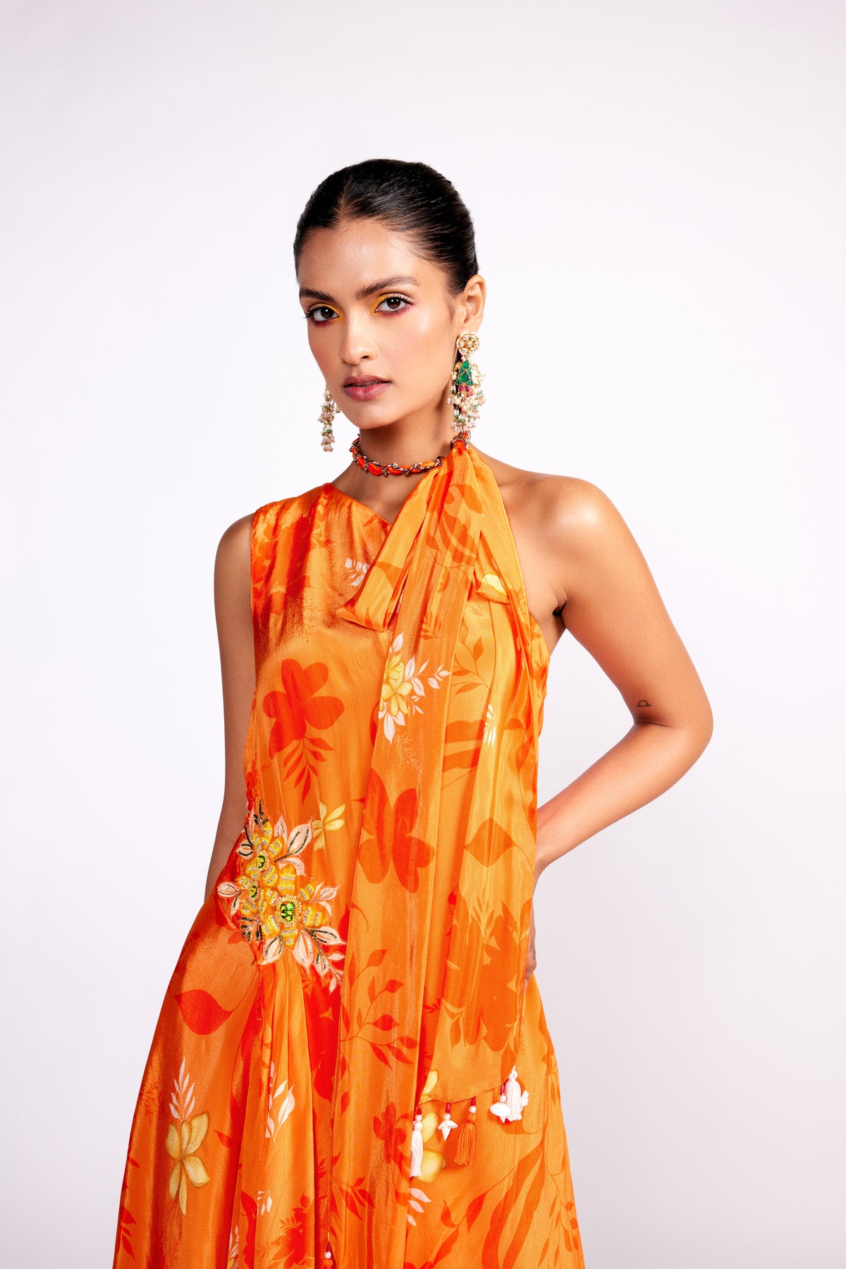 Tangerine Orange Sharara Set