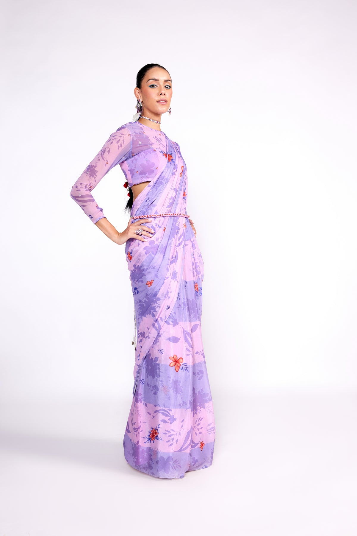 Lilac Drape Saree