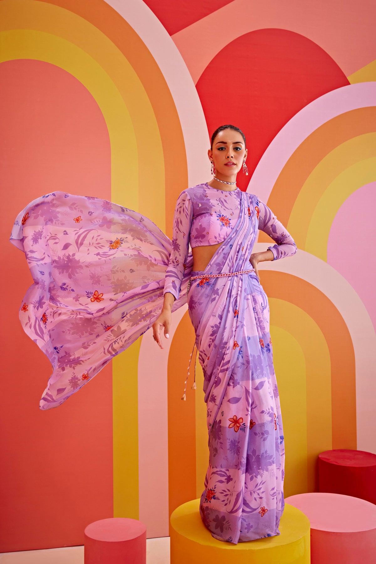 Lilac Drape Saree
