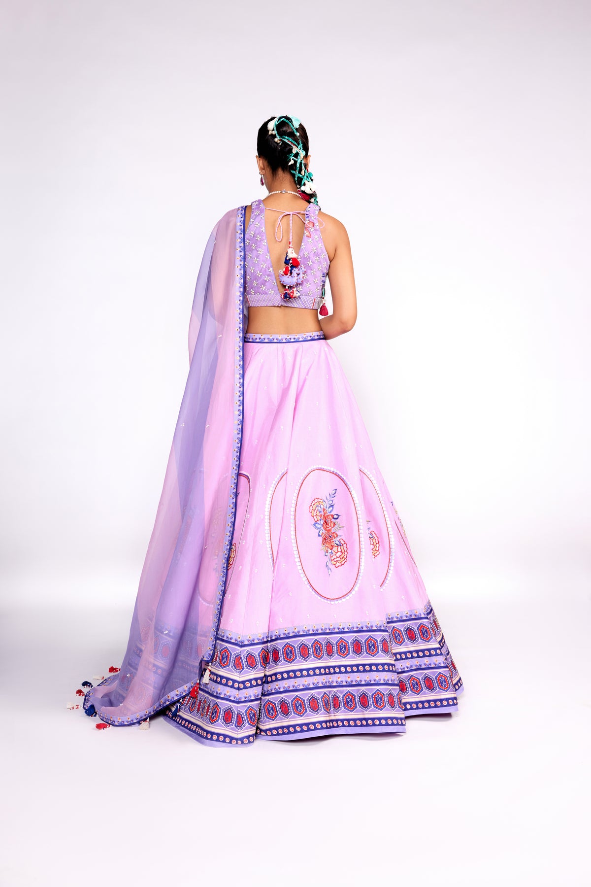Lilac Embroidered Lehenga Set