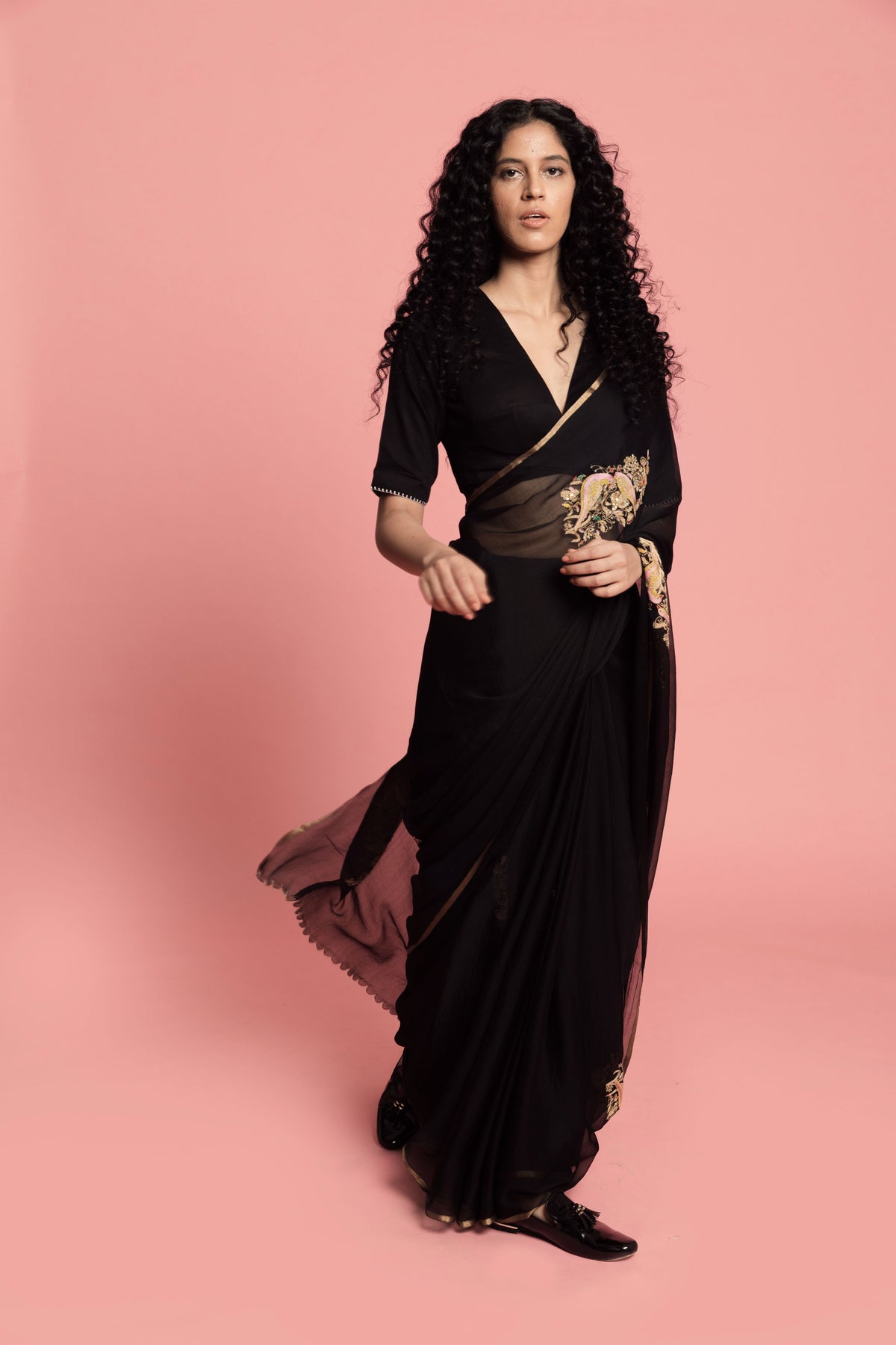 Tapi french chiffon sari