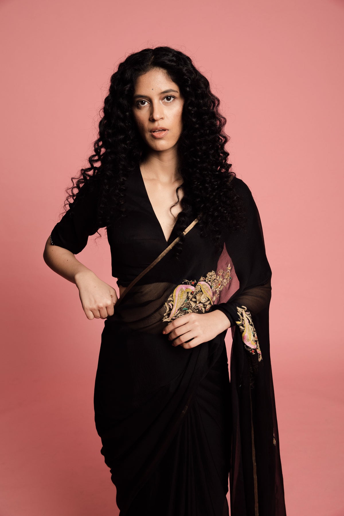 Tapi french chiffon sari