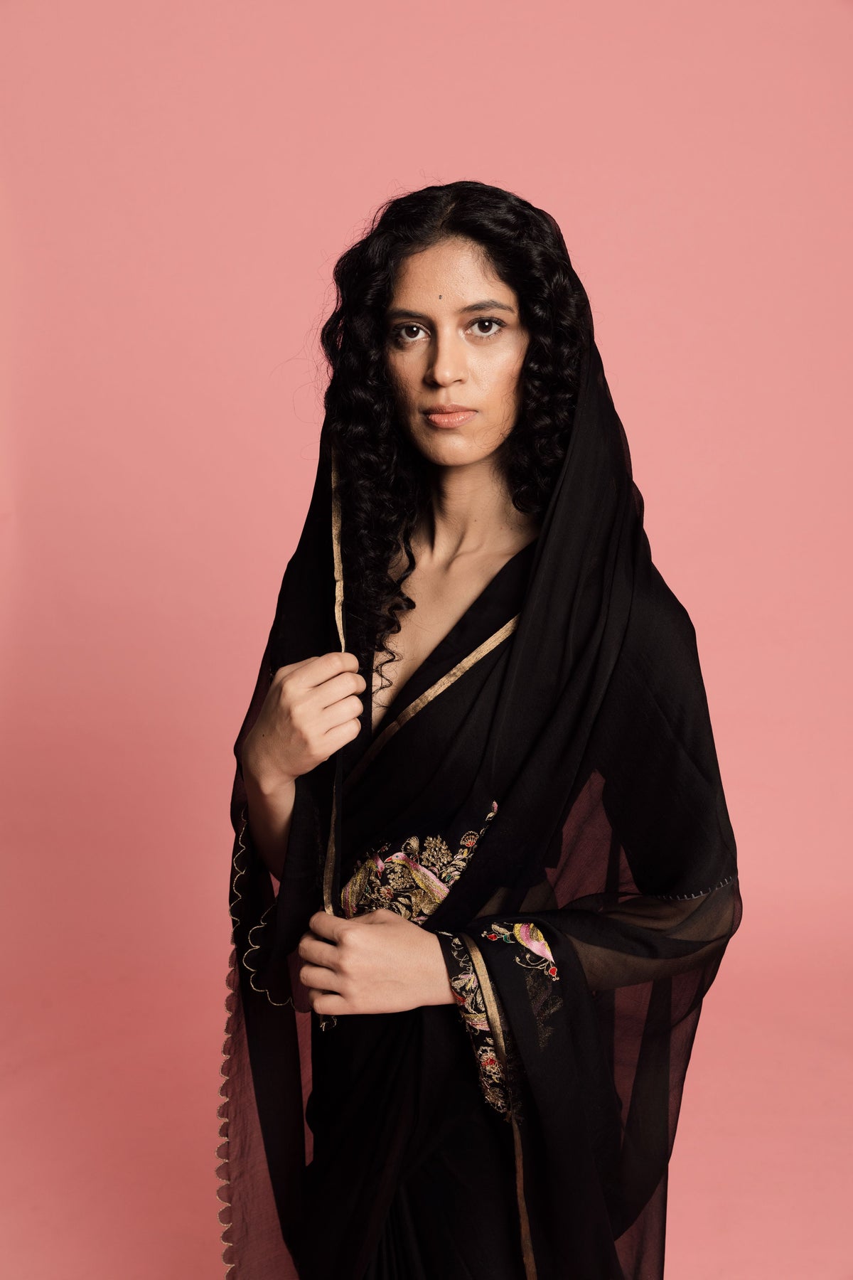 Tapi french chiffon sari