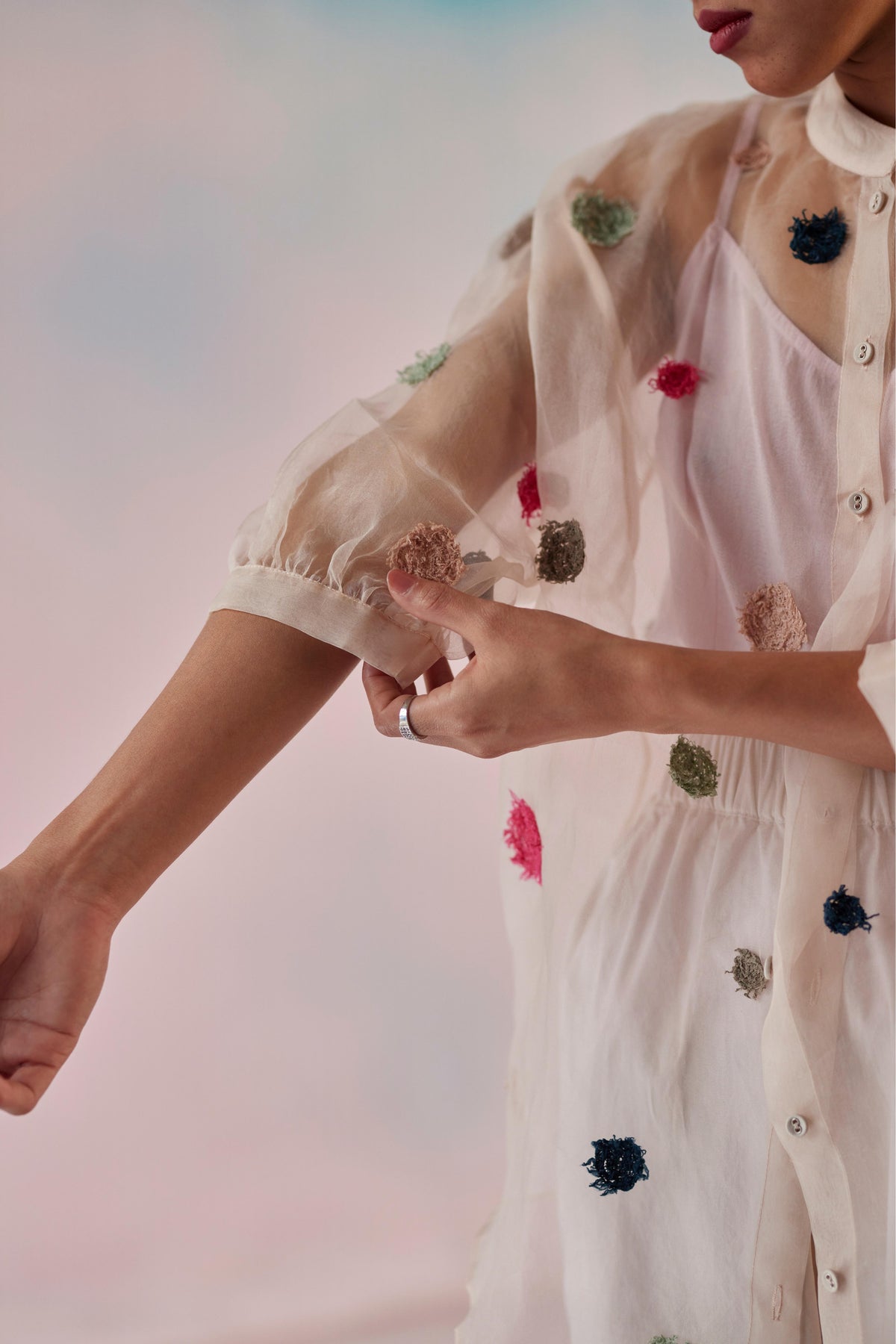 Cord Embroidery Multicolor Shirt