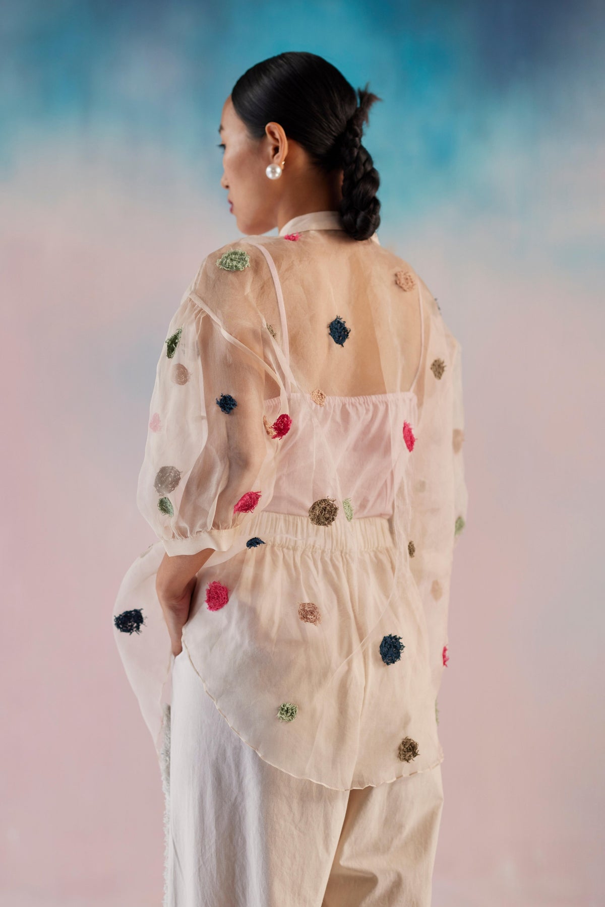 Cord Embroidery Multicolor Shirt