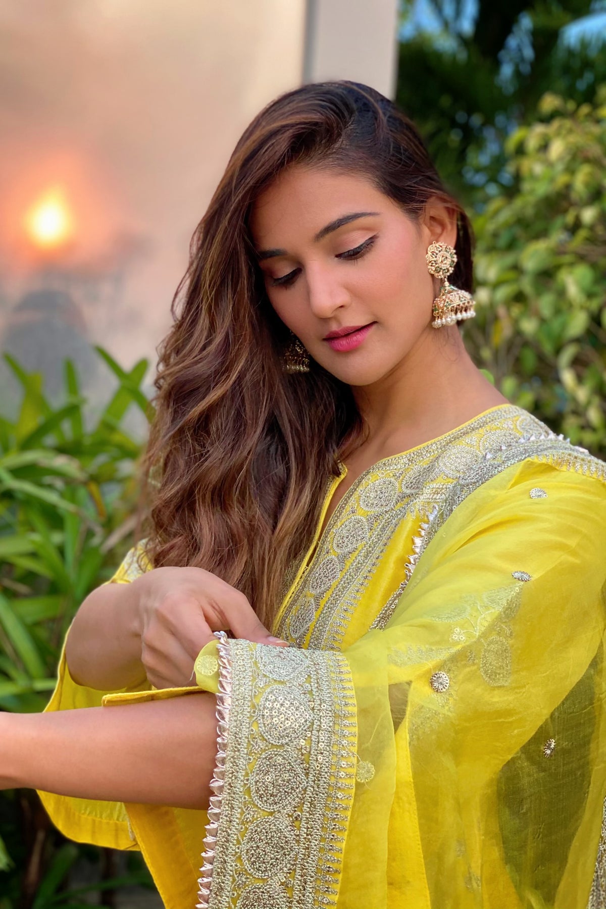 Muzafar yellow sharara set