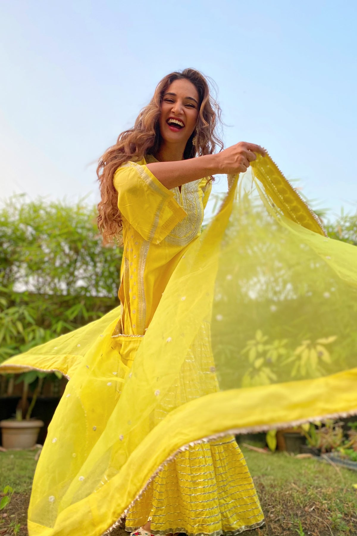 Muzafar yellow sharara set