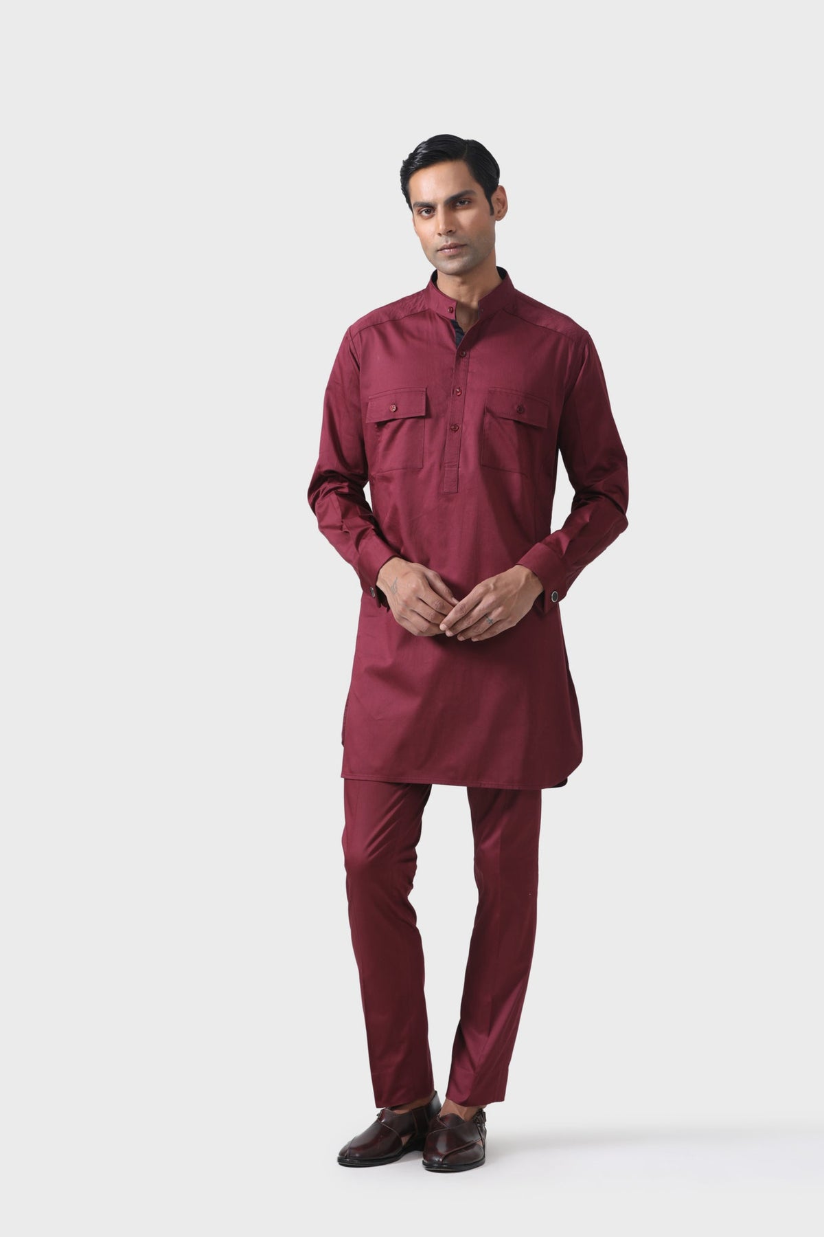 Elite Bespoke Marron Pathani Suit