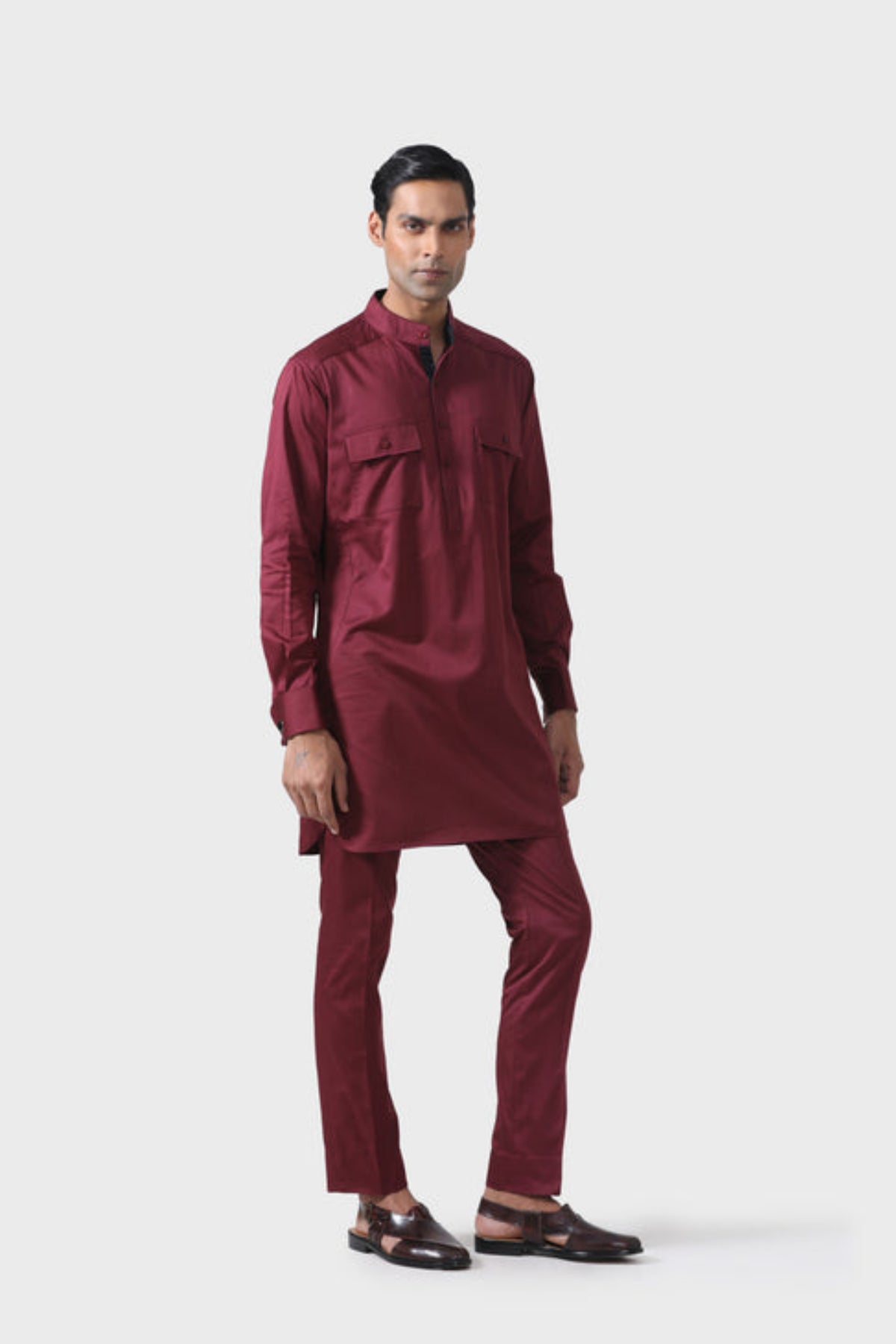 Elite Bespoke Marron Pathani Suit