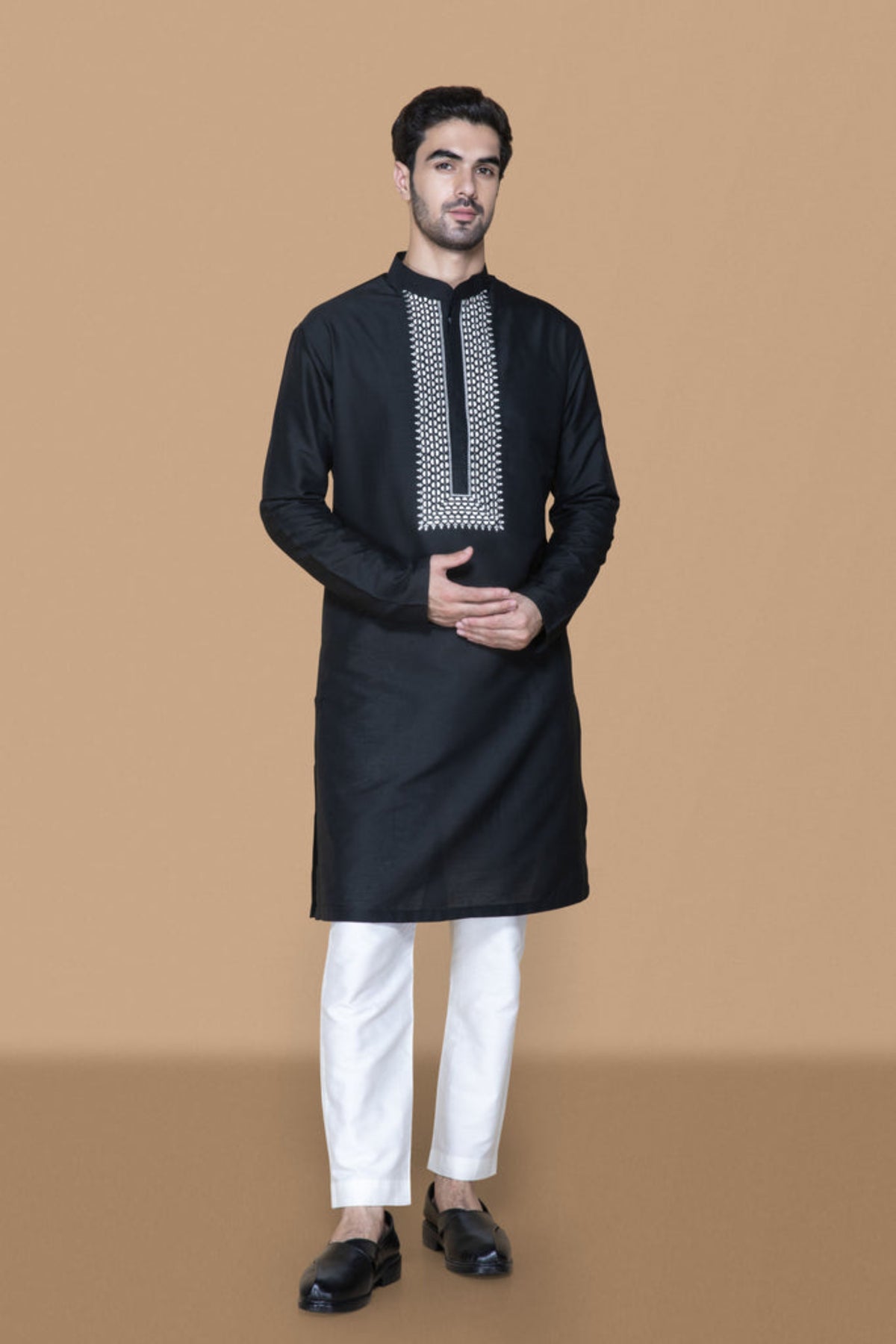 Black Jennifer Silk Kurta Set