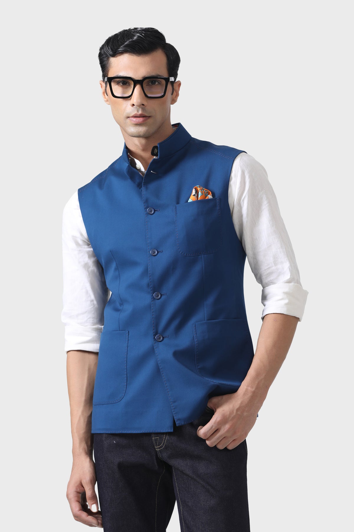 Aristocratic Azure Bespoke Blue Waistcoat