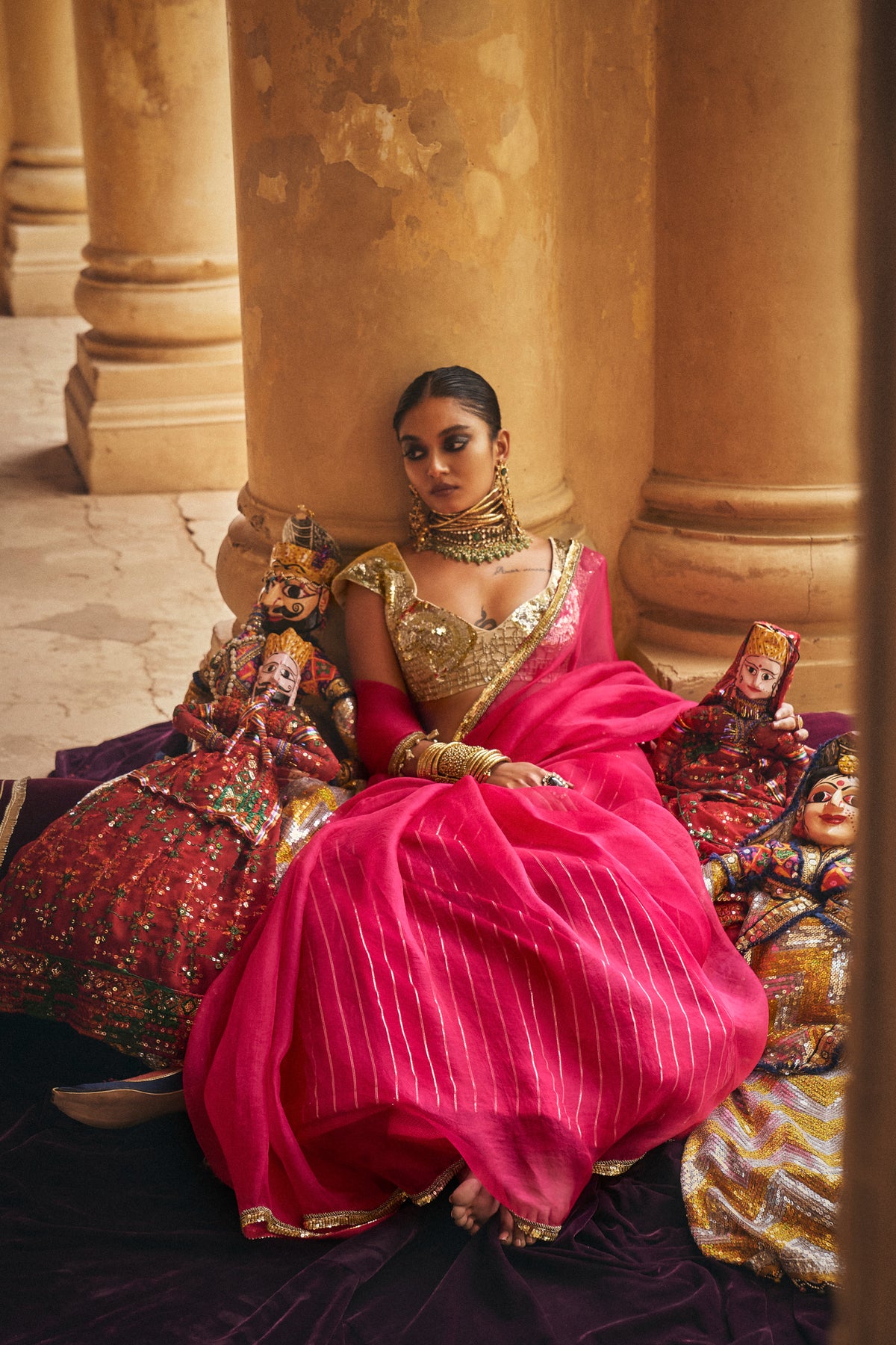 Rani Gulesha Saree