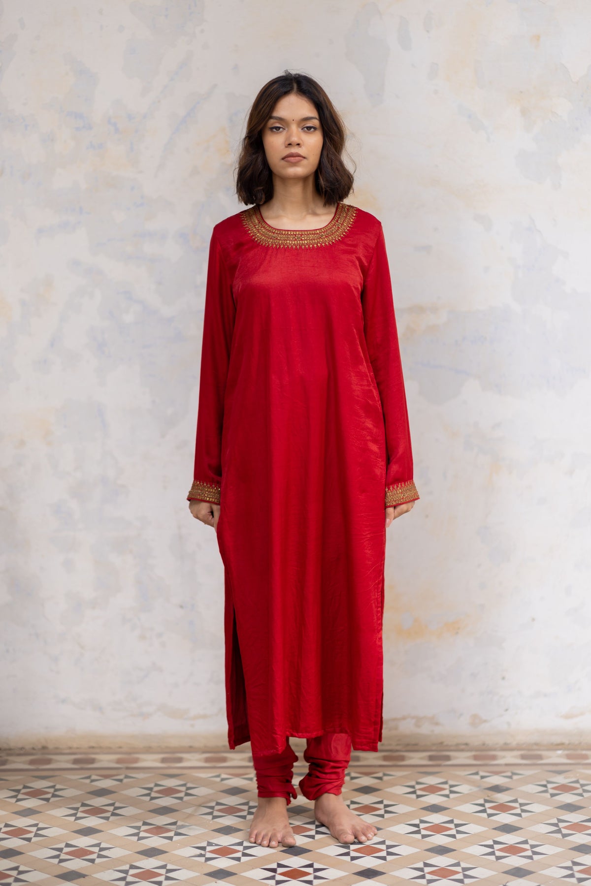 Red zeenat kurta set