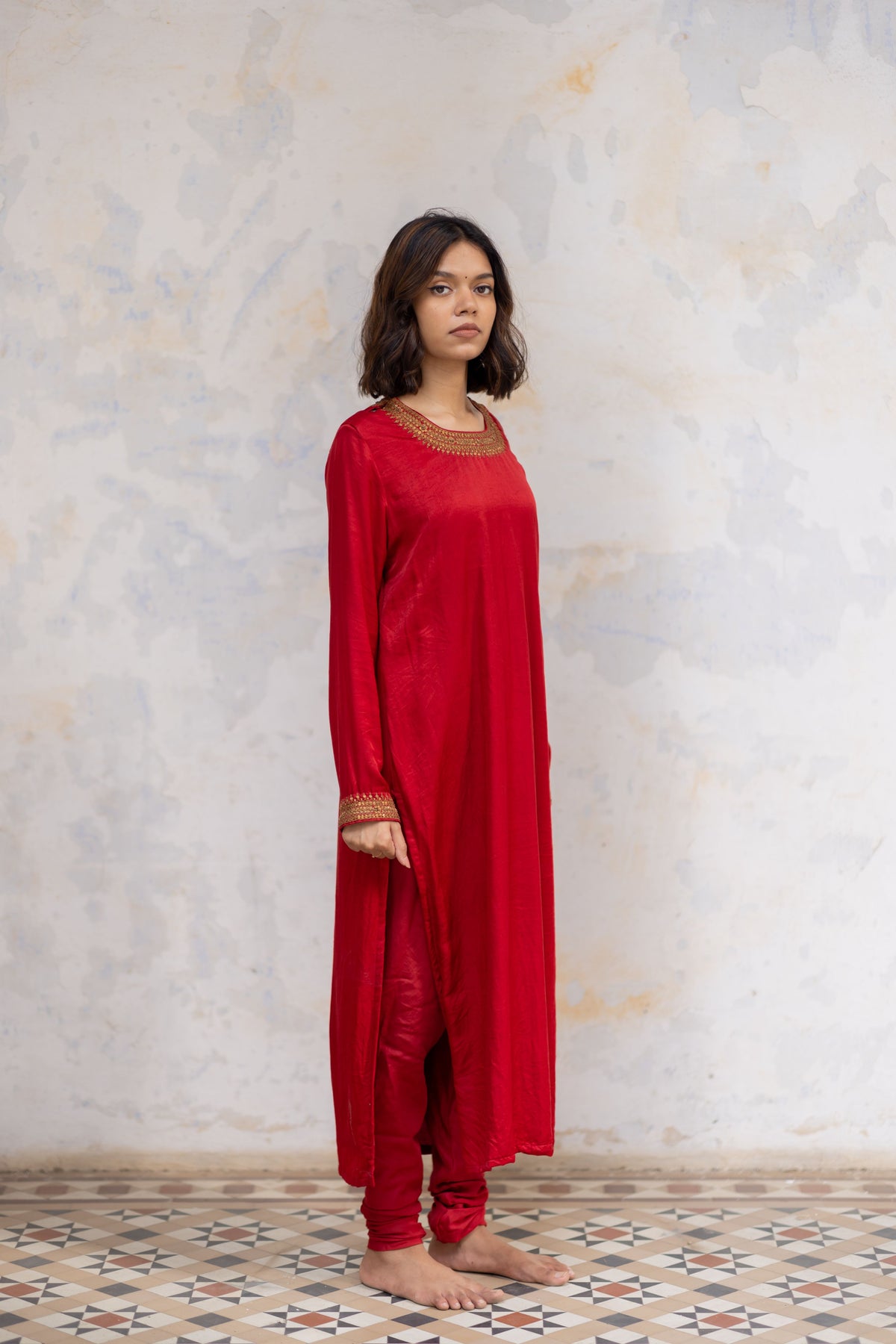 Red zeenat kurta set