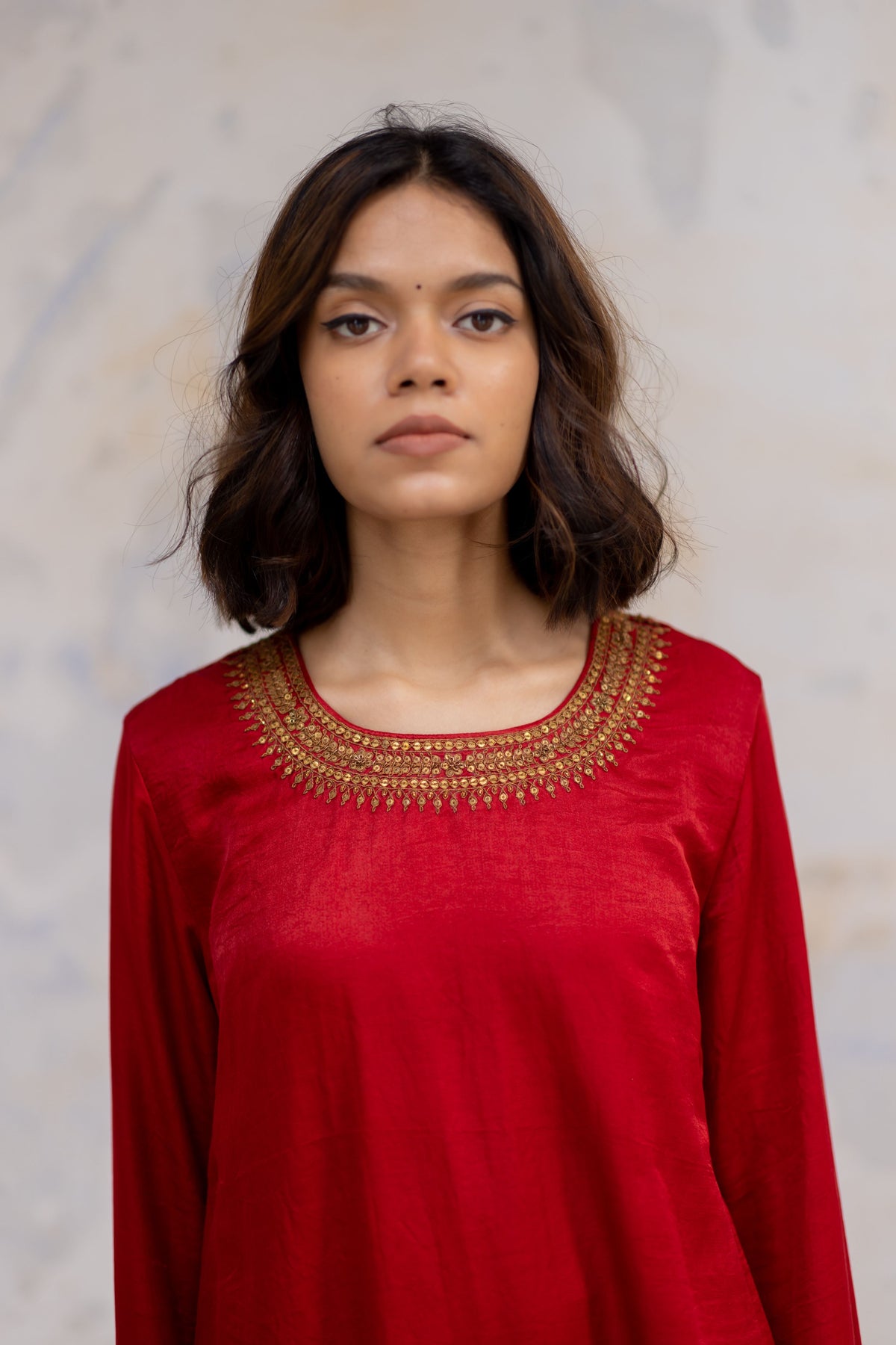 Red zeenat kurta set