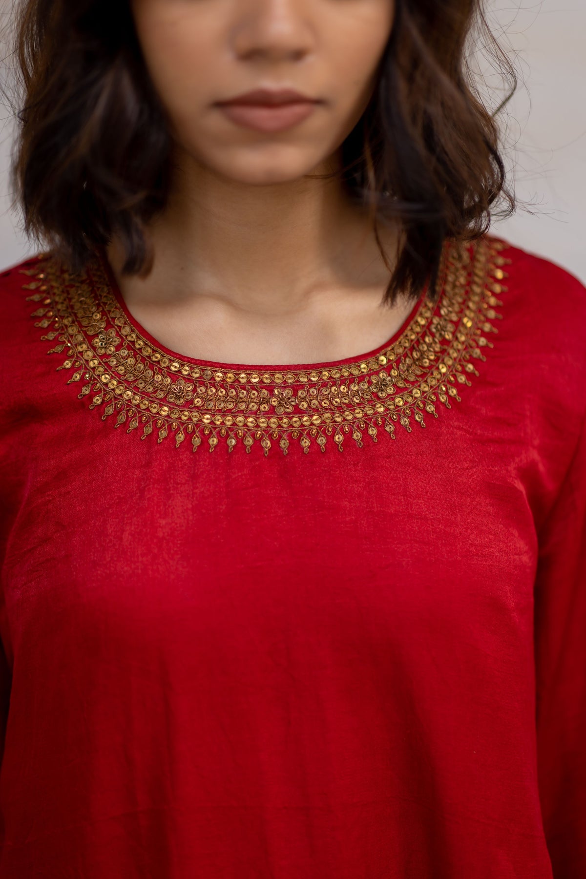 Red zeenat kurta set