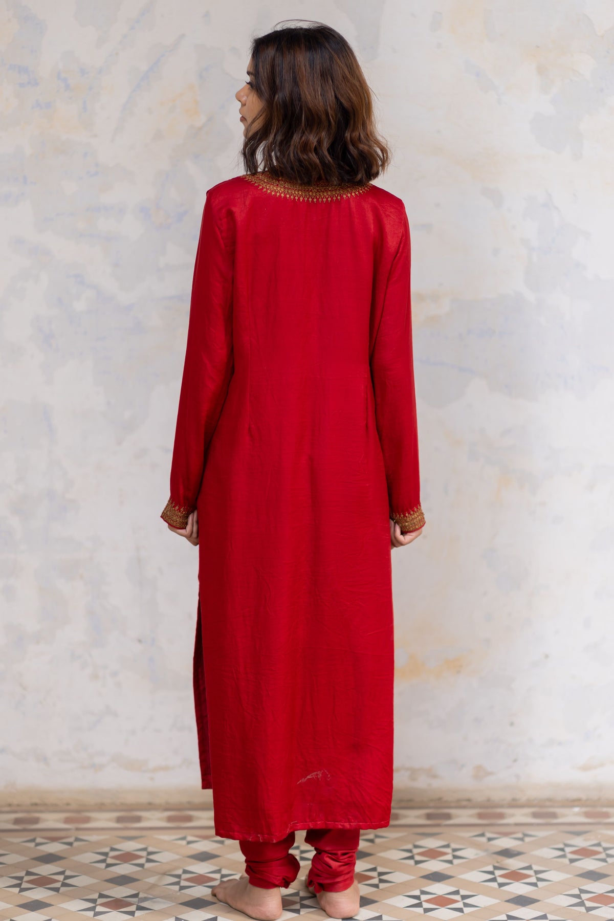 Red zeenat kurta set
