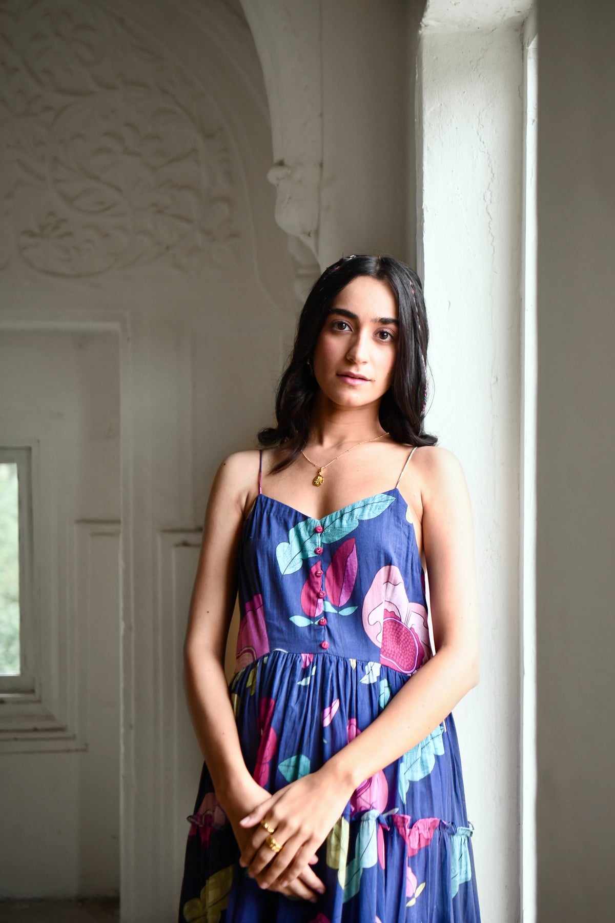 Digital Print Multi Tiered Dress