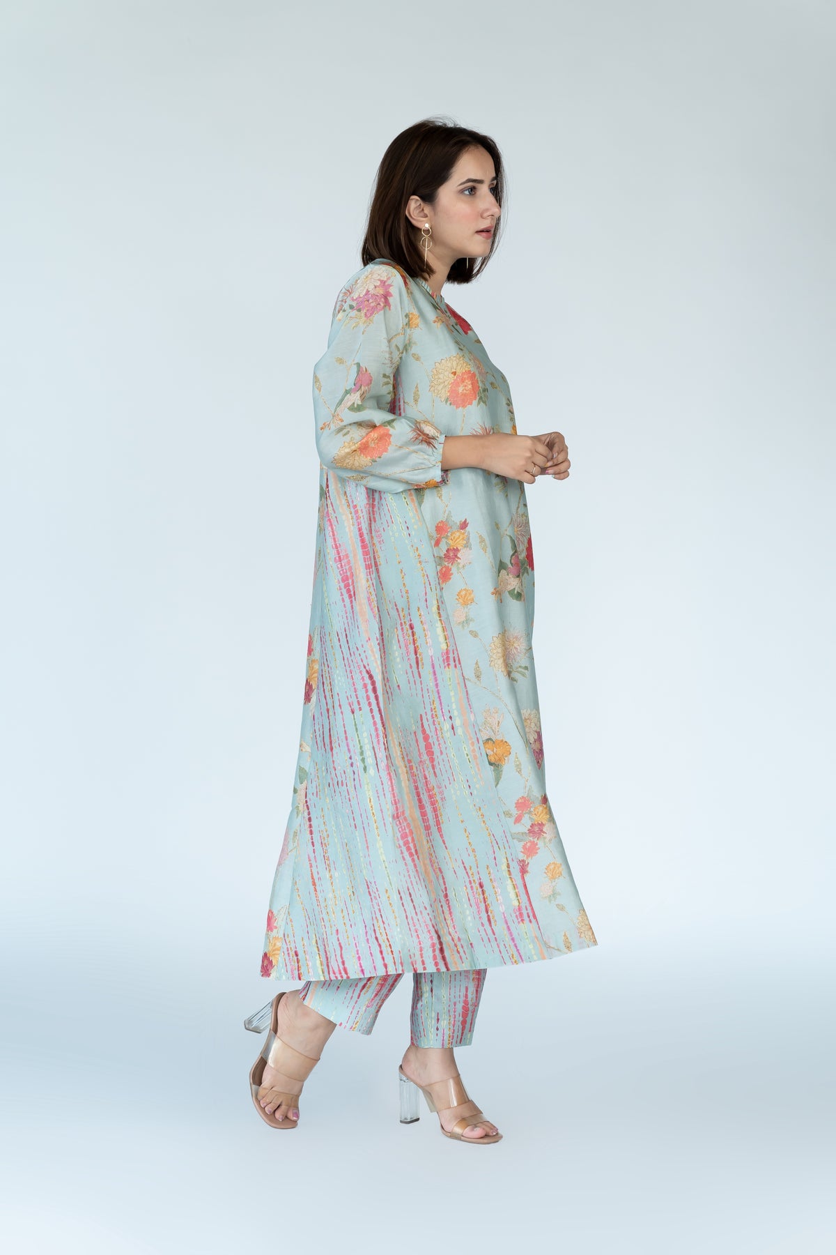 Summer Chanderi Dress with Cape