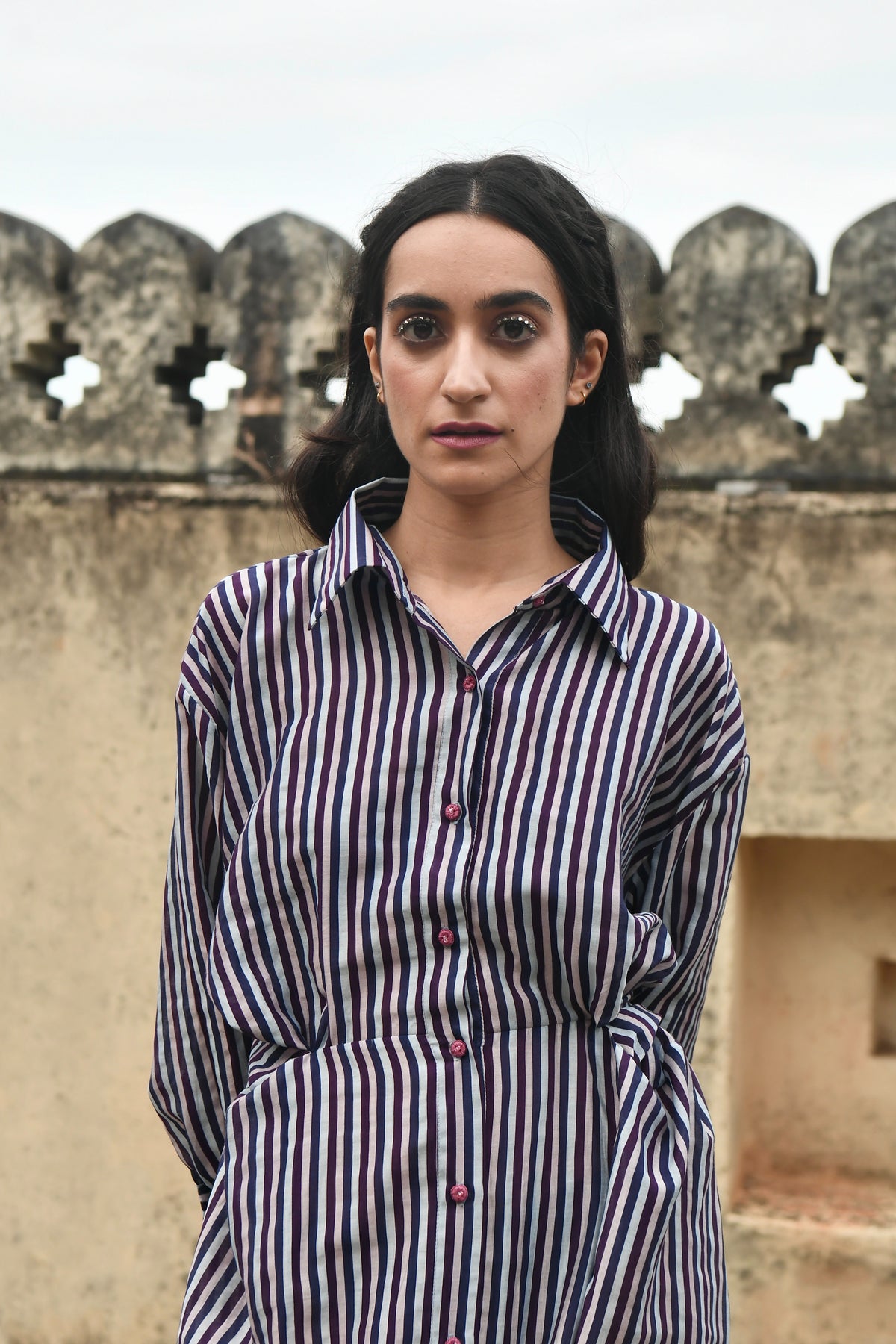 Tie-up Collare Dress