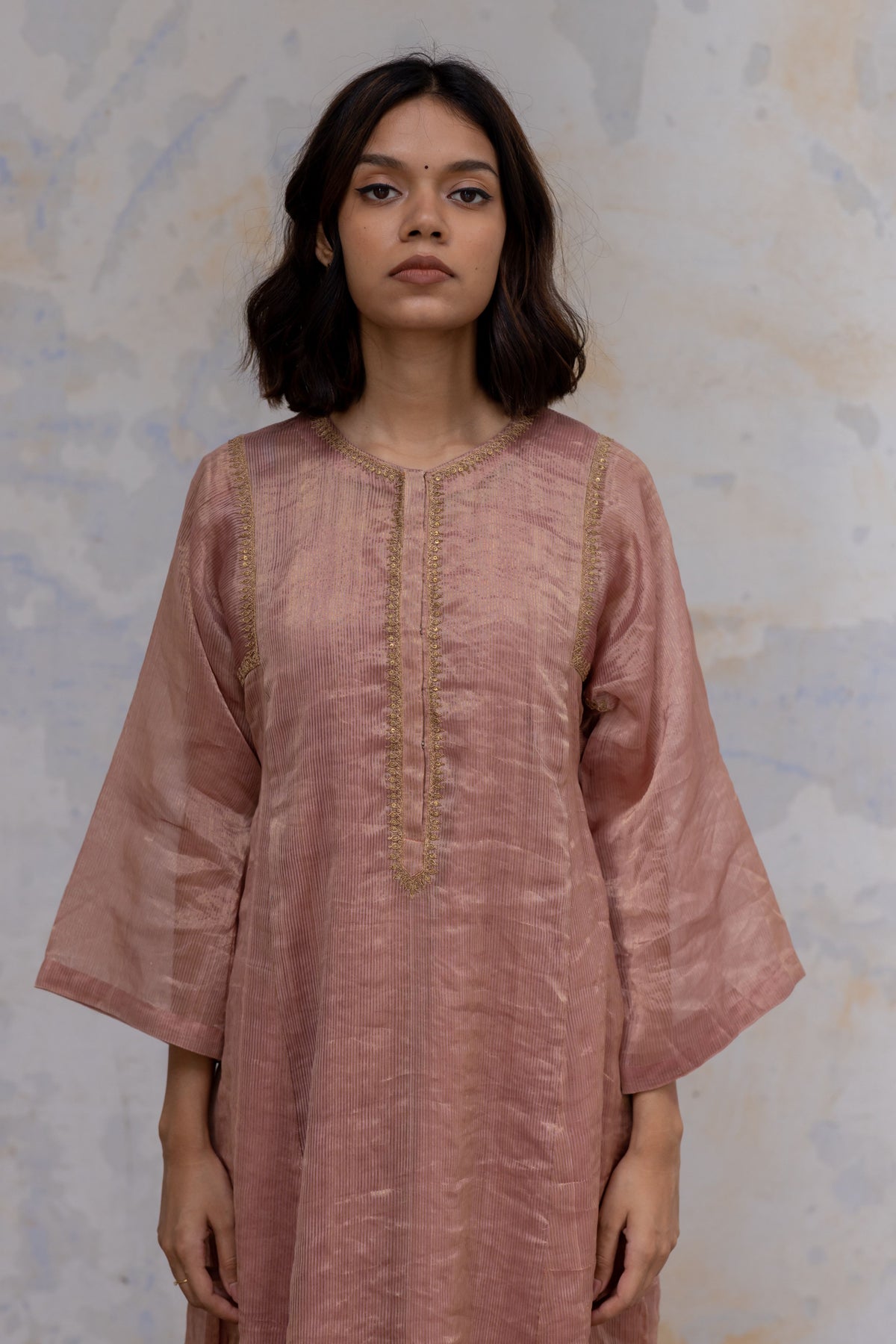 Old rose hazrat kurta set
