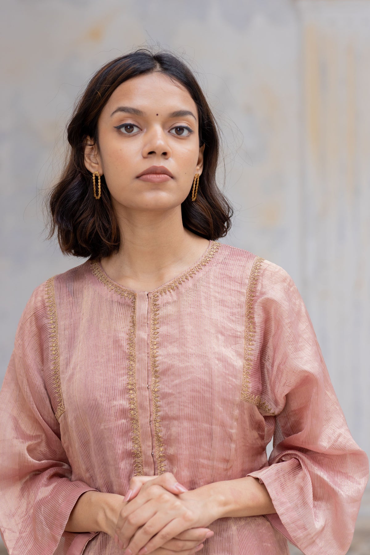 Old rose hazrat kurta set