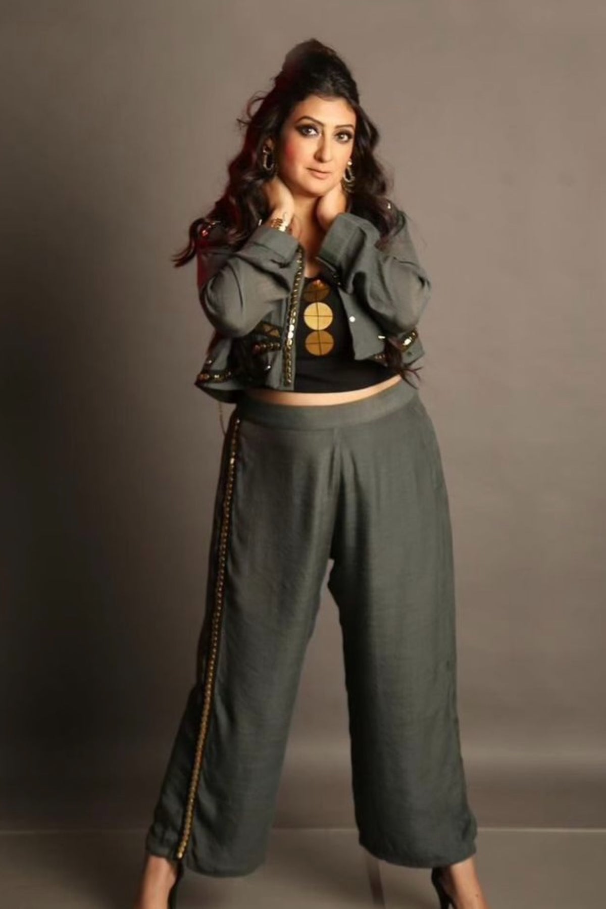 Metallic Gold Embellished Co-ord Set