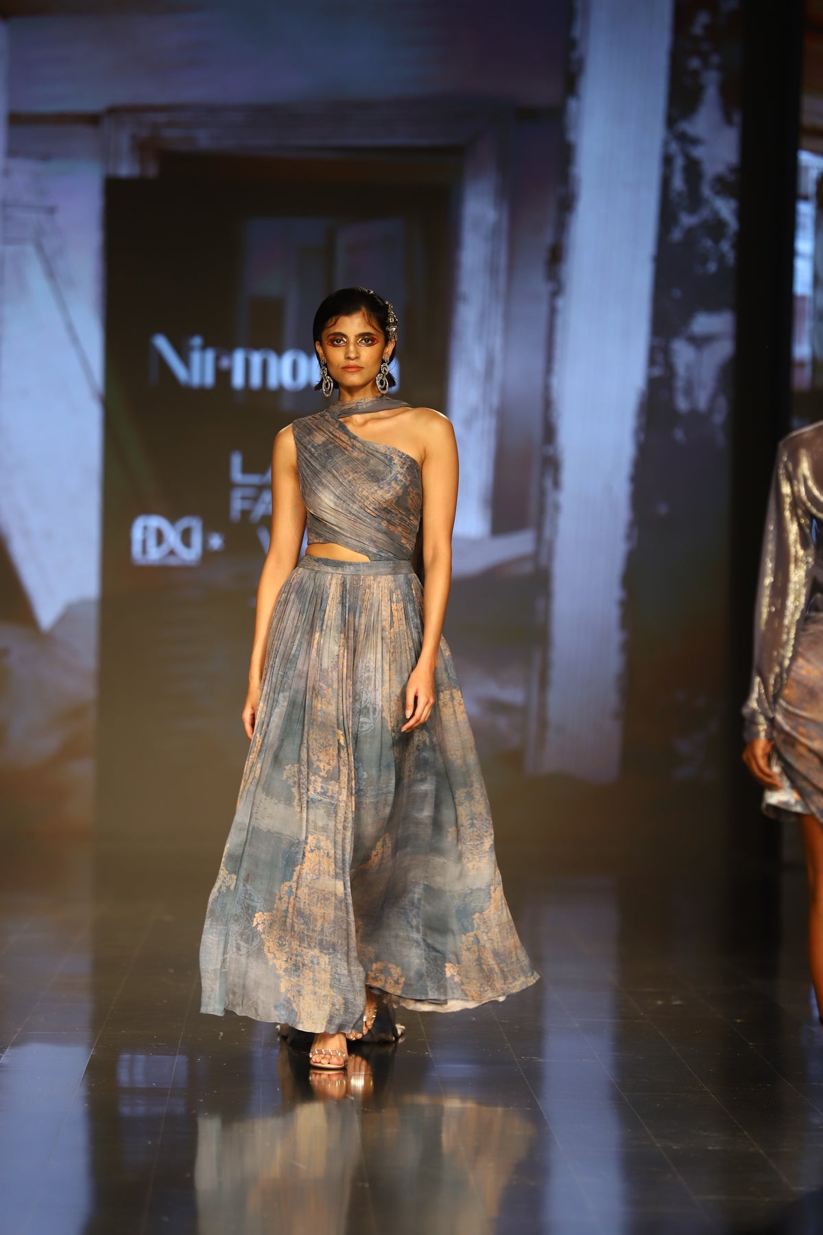 Printed Chiffon Gown
