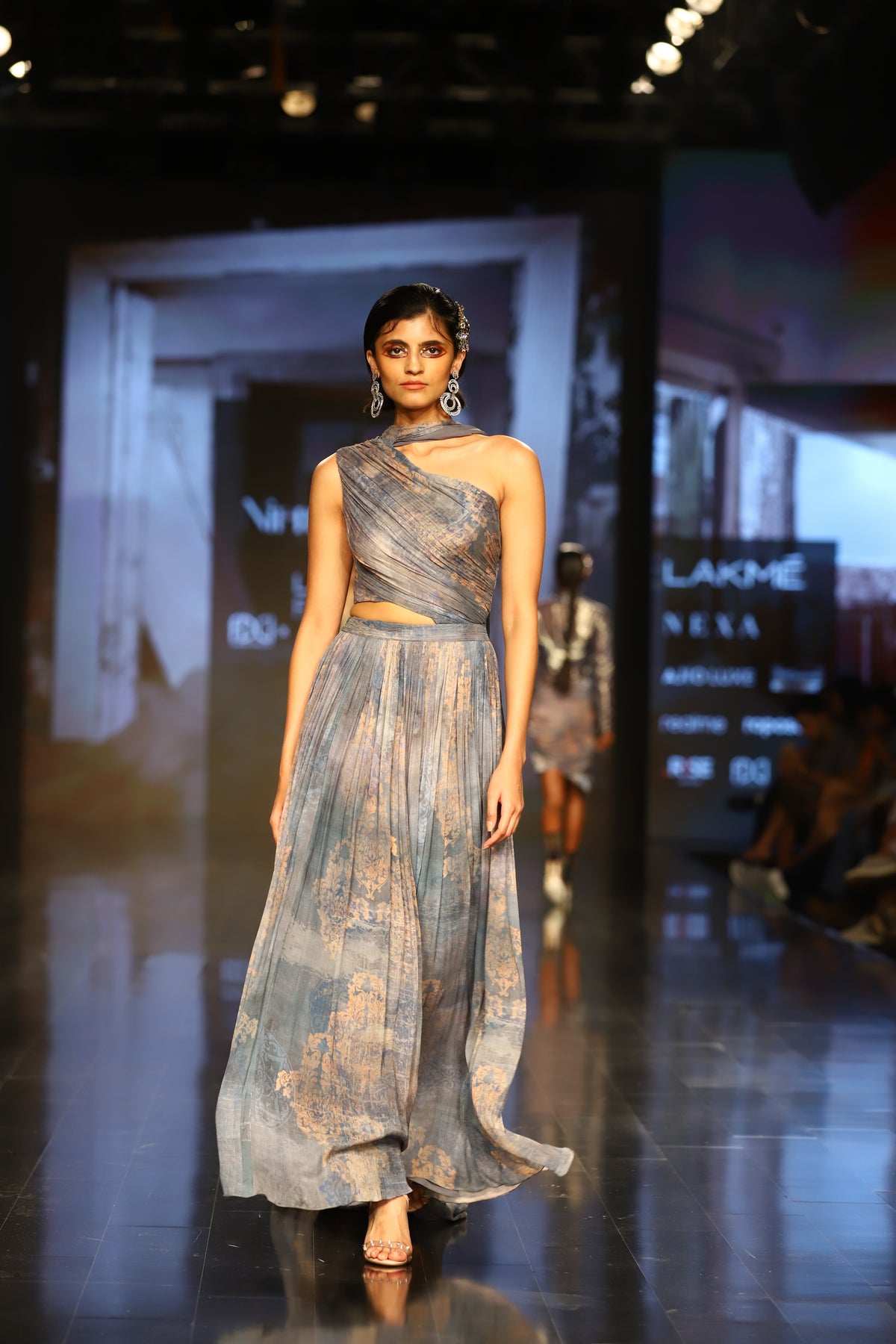 Printed Chiffon Gown