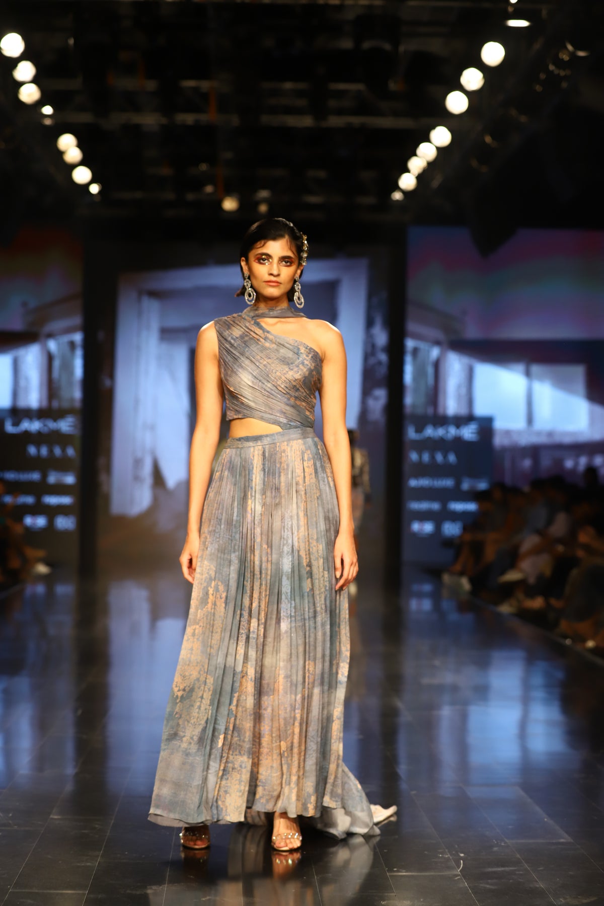 Printed Chiffon Gown