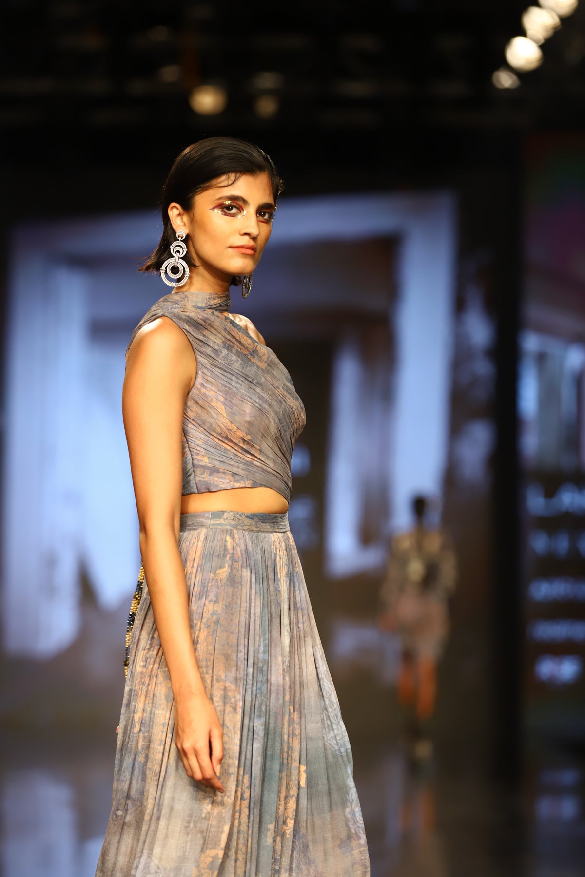 Printed Chiffon Gown