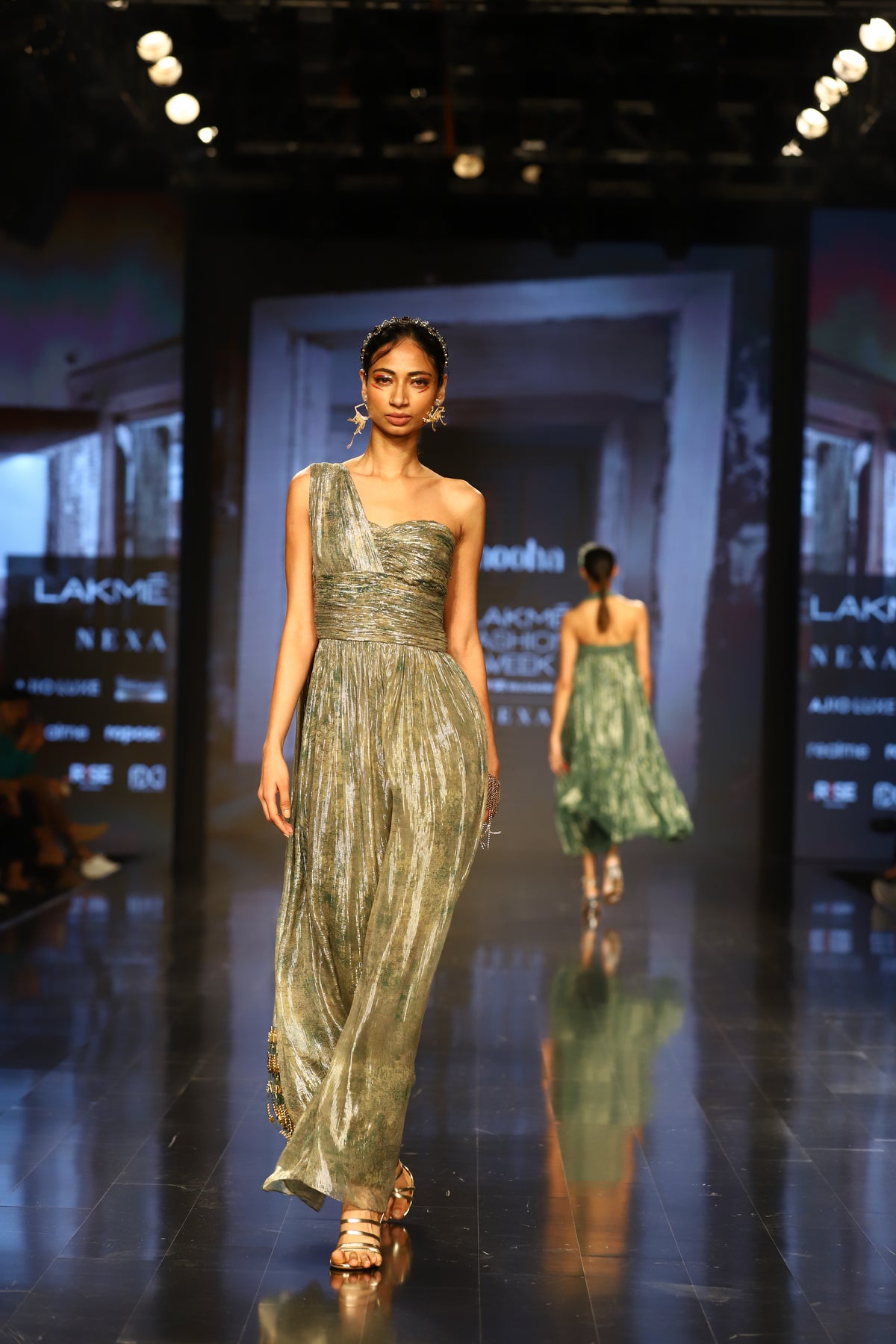 Lurex Draped Jumpsuit