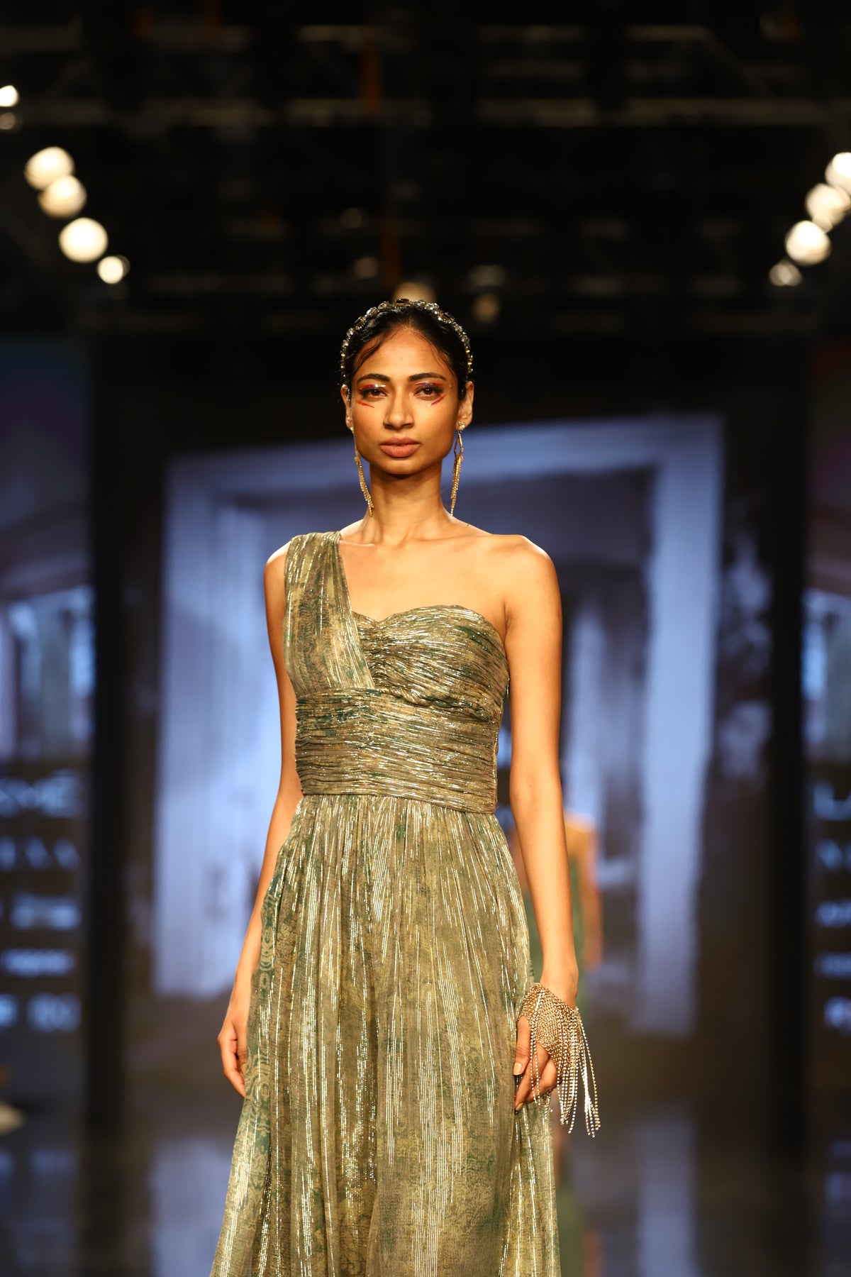 Lurex Draped Jumpsuit